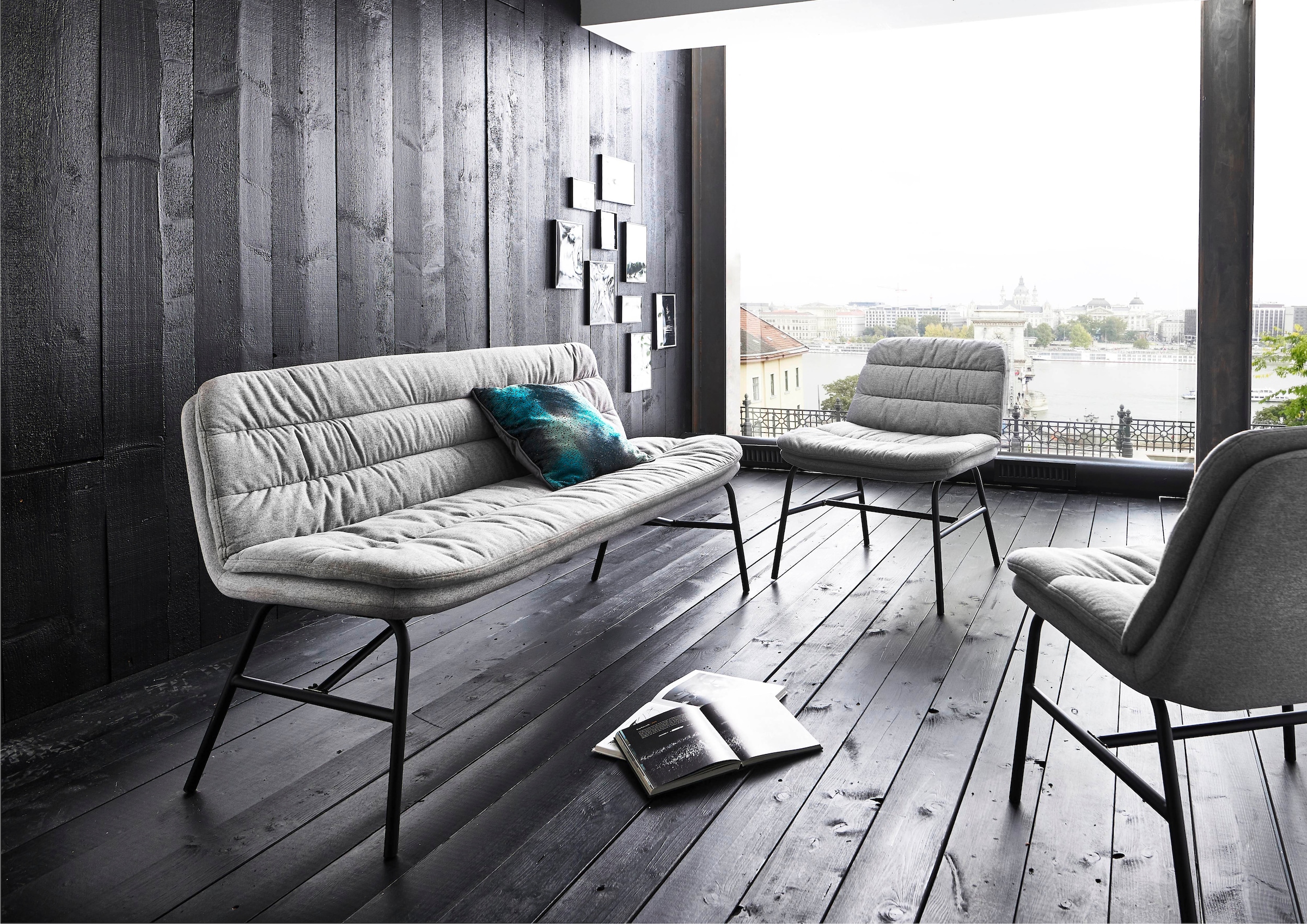 Home affaire Polsterstuhl günstig moderner 2 Sitzfläche tiefer (Set), mit »Peter«, und Feinstruktur, kaufen breiter Stuhl St