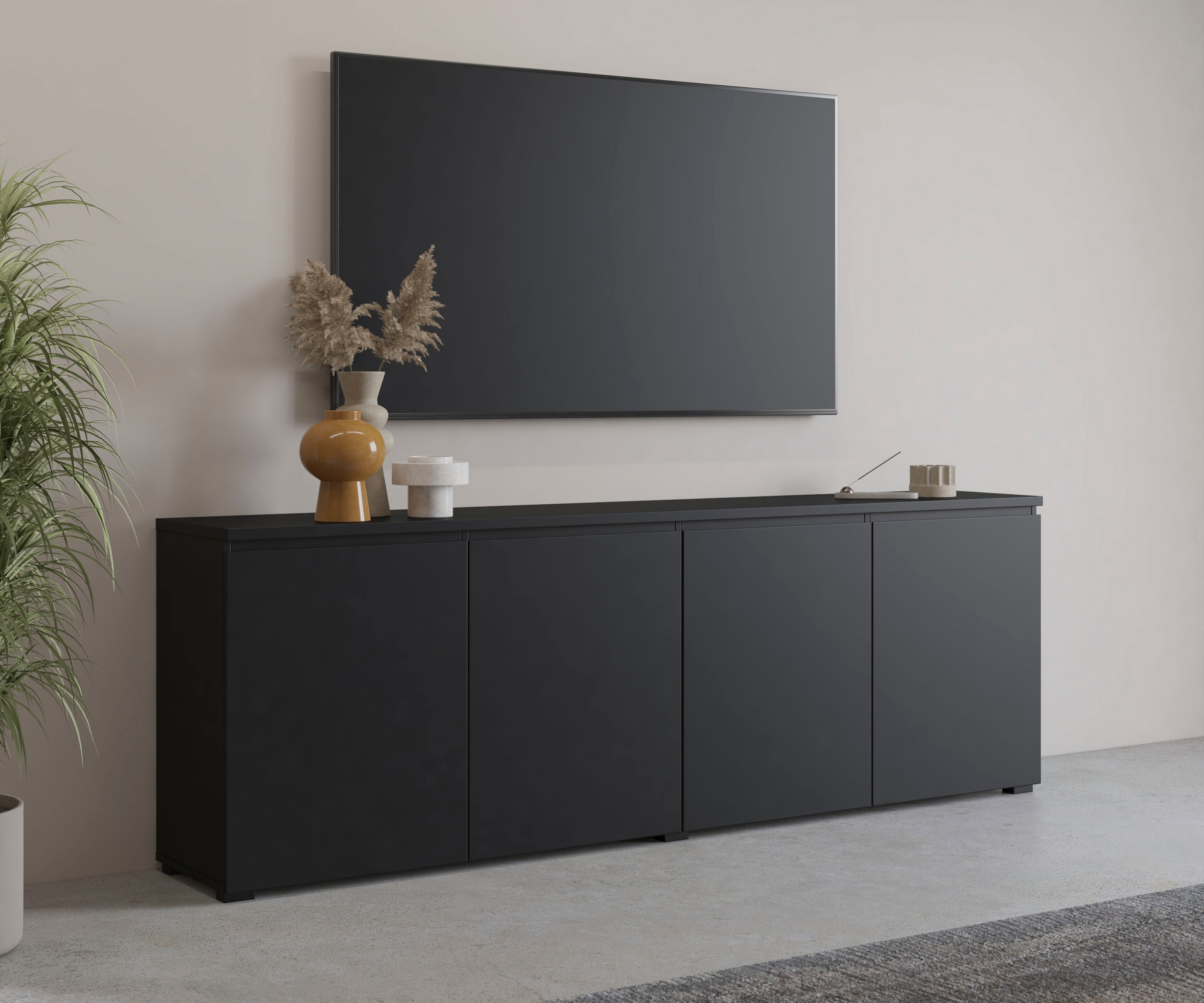Image of GOODproduct Sideboard "Modo, Breite 200 cm, moderne grifflose Kommode 4Türen" Anrichte mit viel Stauraum, Einlegeböden verstellbar