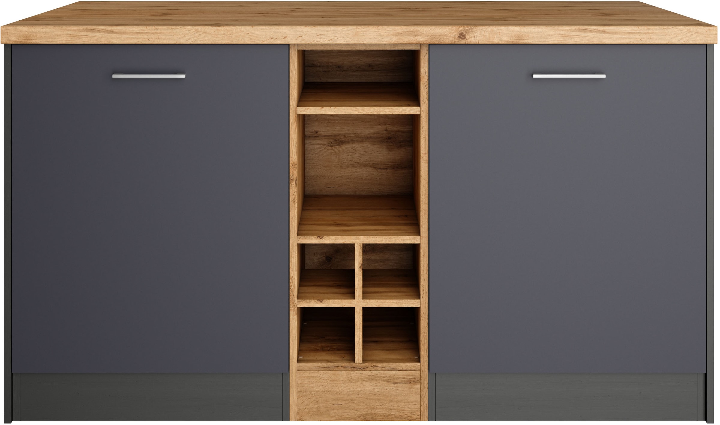KOCHSTATION Ilot de cuisine »KS-Milan« dimensions 153/100 cm, beaucoup d’espace de rangement, lieu central : cuisine