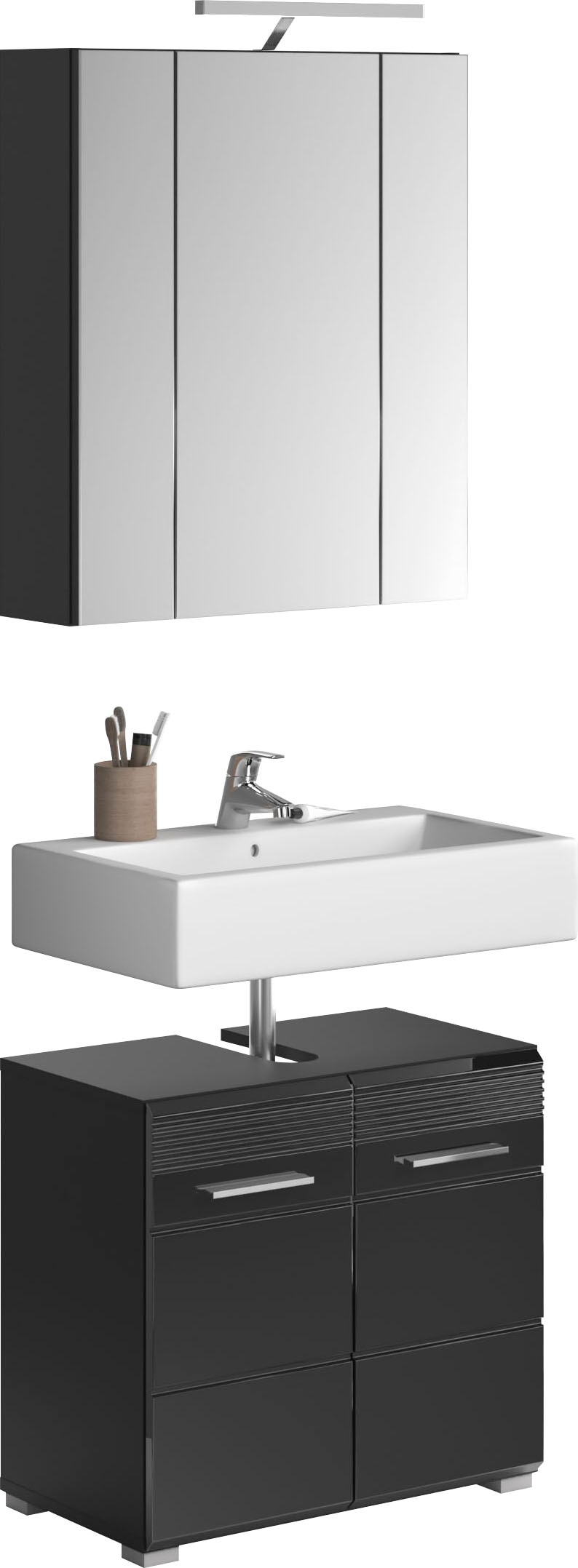 Image of Home affaire Badmöbel-Set "Malmö, 2 teilig, inklusive LED Beleuchtung, bestehend aus:" 2 Stk. tlg.