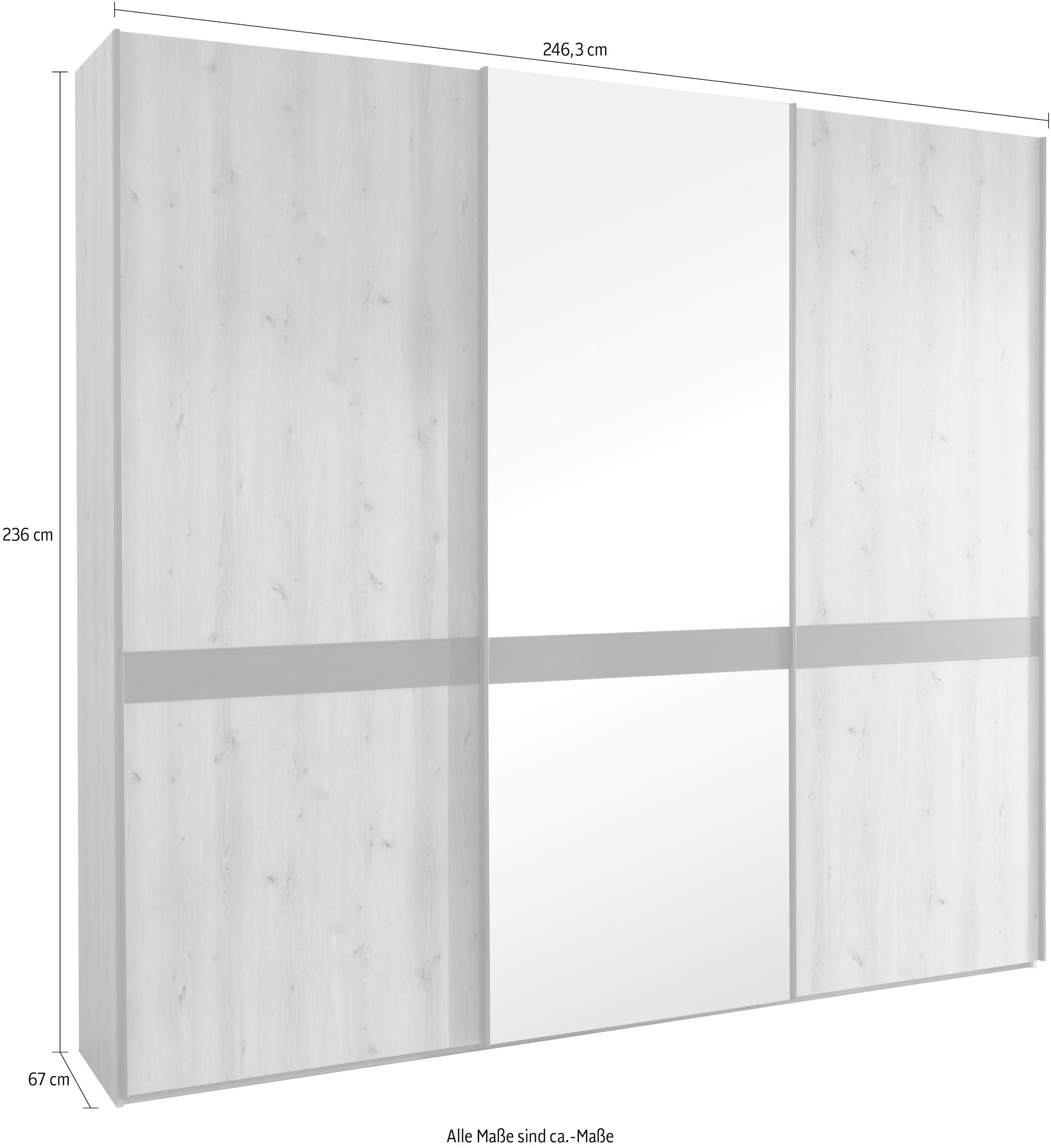 WIEMANN Armoire à portes coulissantes »Rialto« hochwertige Dekorfront mit Spiegeltür