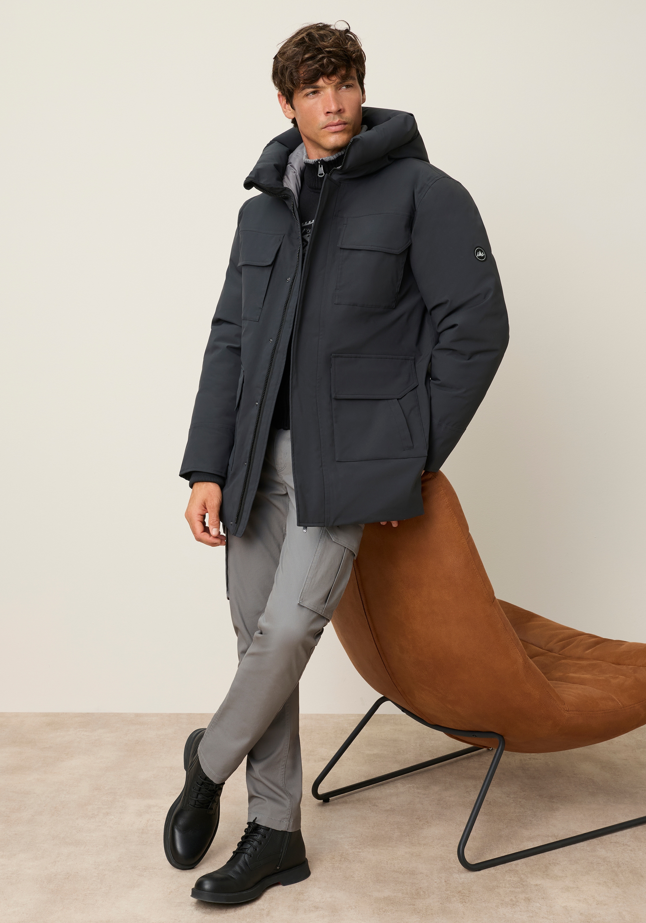 Polarino Funktionsparka mit Kapuze Ideal für den Winter mit grossen Taschen und Kapuze