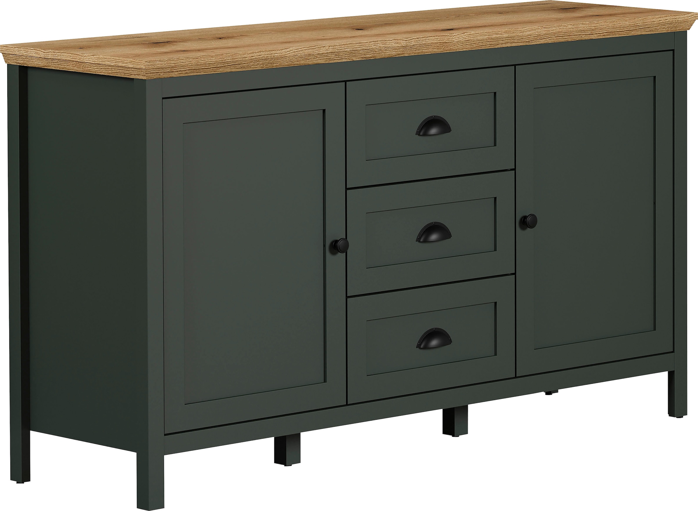 Image of Home affaire Sideboard "Vienna" 1 Stk. tlg. Kommode im Landhausstil mit 3 Vollauszug-Schubladen und 4 Fächer