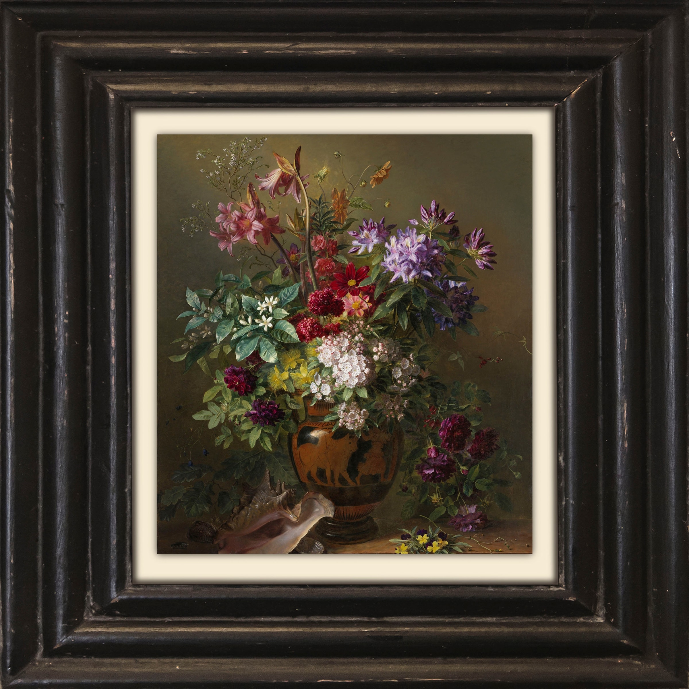 Image of queence Leinwandbild "Blumen" Blumen Blumenbilder Kunst Stillleben Vasen & Töpfe Premium-Leinwandstoff, Handarbeit aus Deutschland, 40x40cm