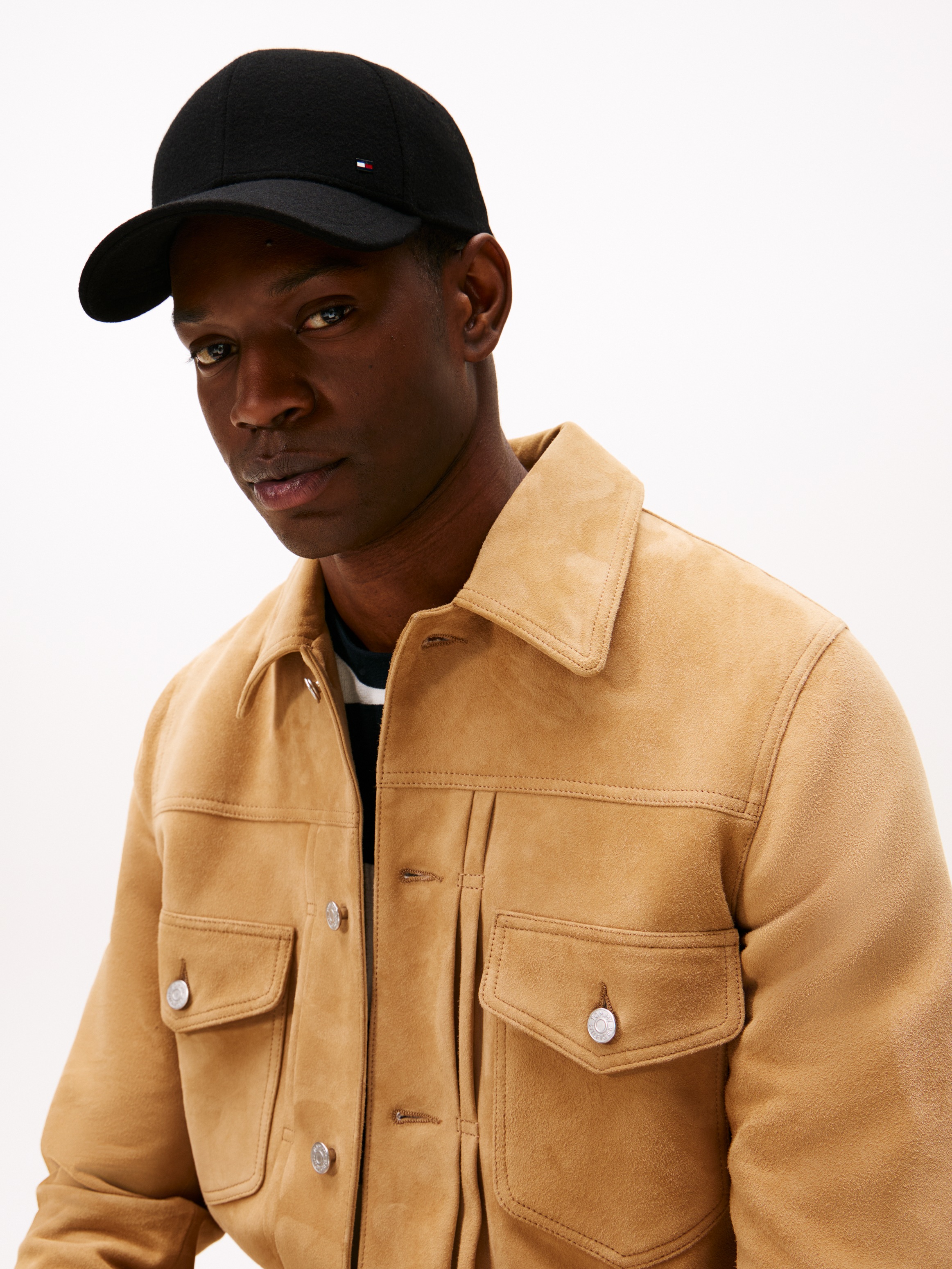 Tommy Hilfiger Baseball Cap »TH RWB 6 PANEL MELTON CAP«, aus Wollmix mit Flag aus Emaille