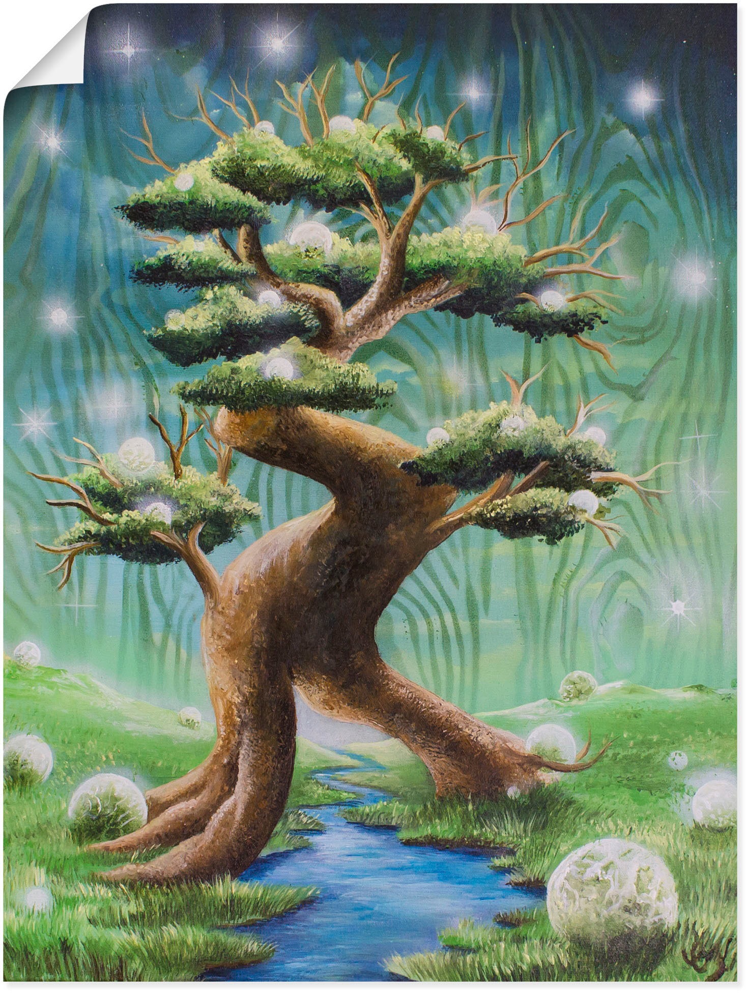 Image of Artland Wandbild »Der Zauberbaum«, Landschaften, (1 St.), in vielen Grössen & Produktarten - Alubild / Outdoorbild für den Aussenbereich, Leinwandbild, Poster, Wandaufkleber / Wandtattoo auch für Badezimmer geeignet bei Ackermann Versand Schweiz