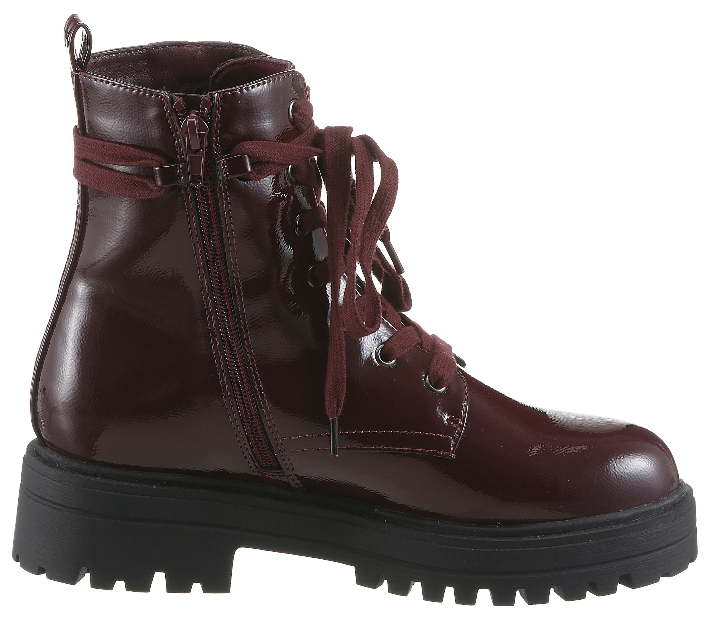 Aniston SHOES Bottines à lacets  Bottines à fermeture éclair, aspect brillant - NOUVELLE COLLECTION