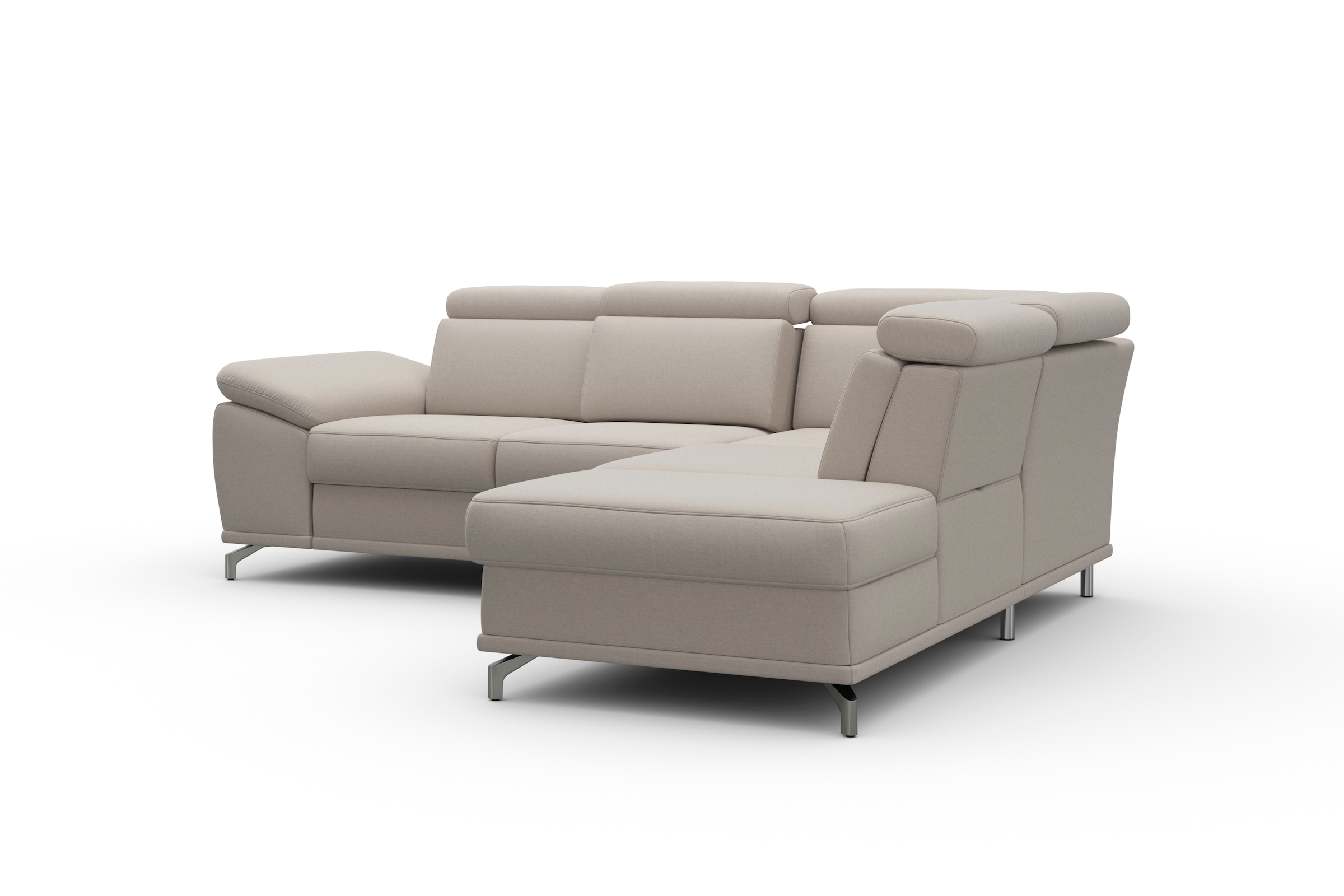 sit&more Ecksofa »Cabrio L-Form, mit Sitztiefenverstellung, Arm- und Kopfteilverstellung«, 3 Nierenkissen, Federkern, optional Bettfunktion und Stauraum