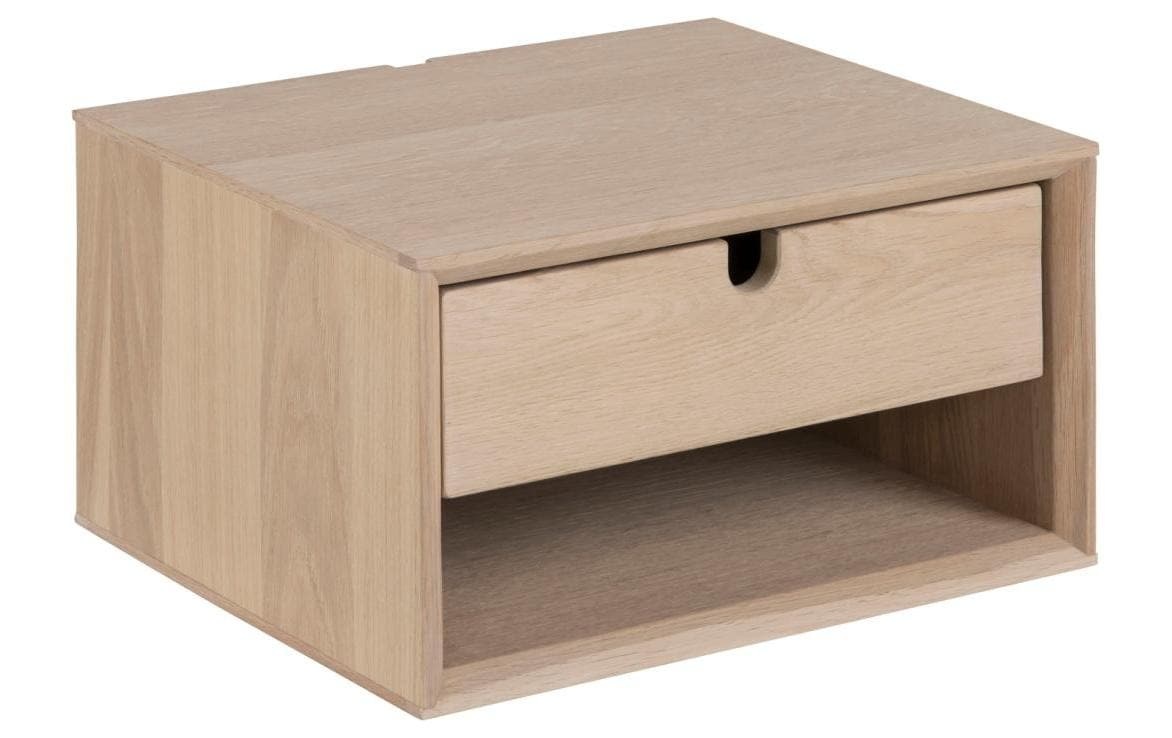 Image of AC Design Nachttisch "Century Nachtkommode" Nachtschrank, Eiche Furnier, Schublade, Wandbefestigung