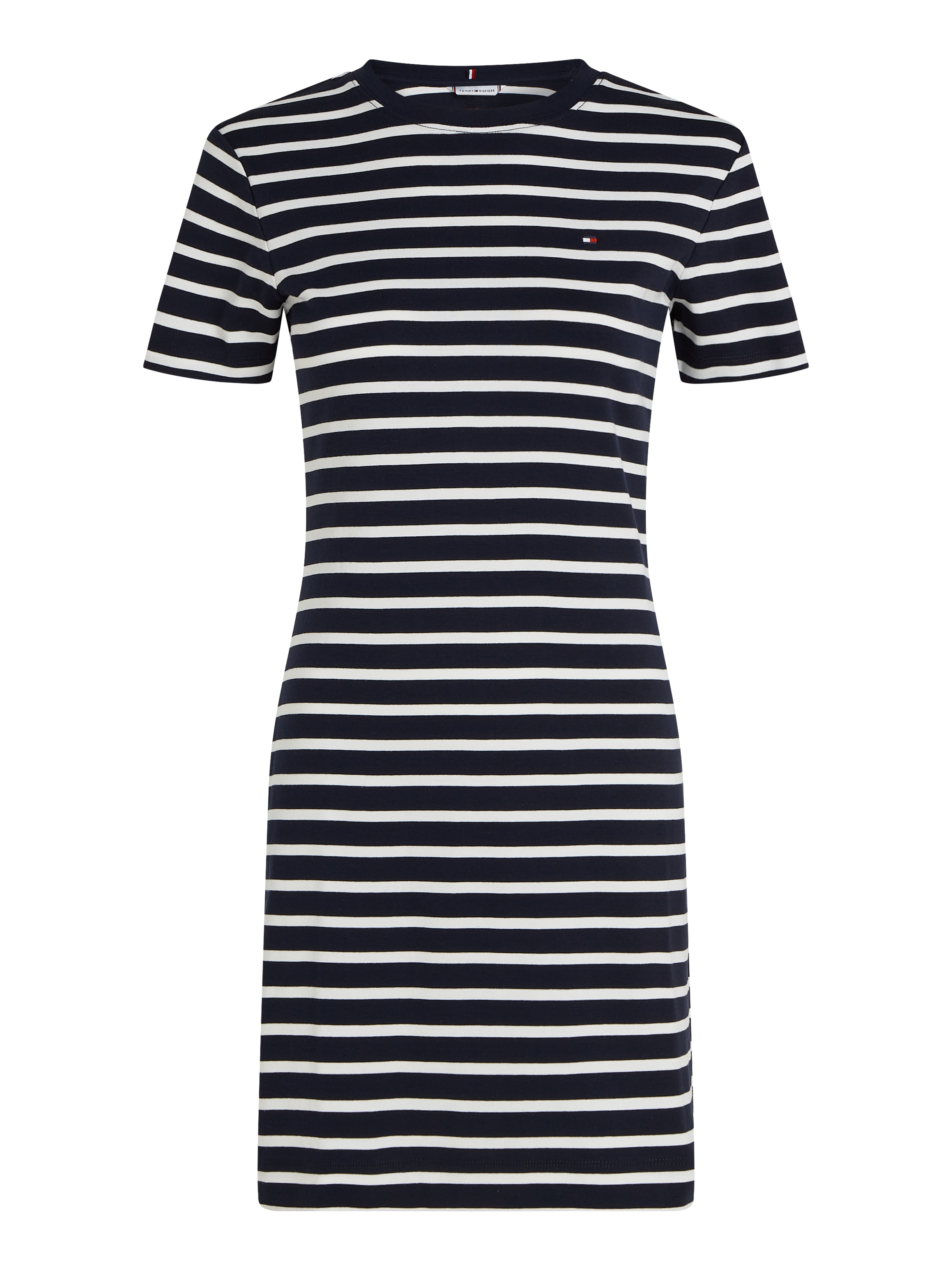 Tommy Hilfiger Shirtkleid »NEW CODY STR SLIM KNEE DRS SS«, mit allover Streifendessin, Logo-Flag