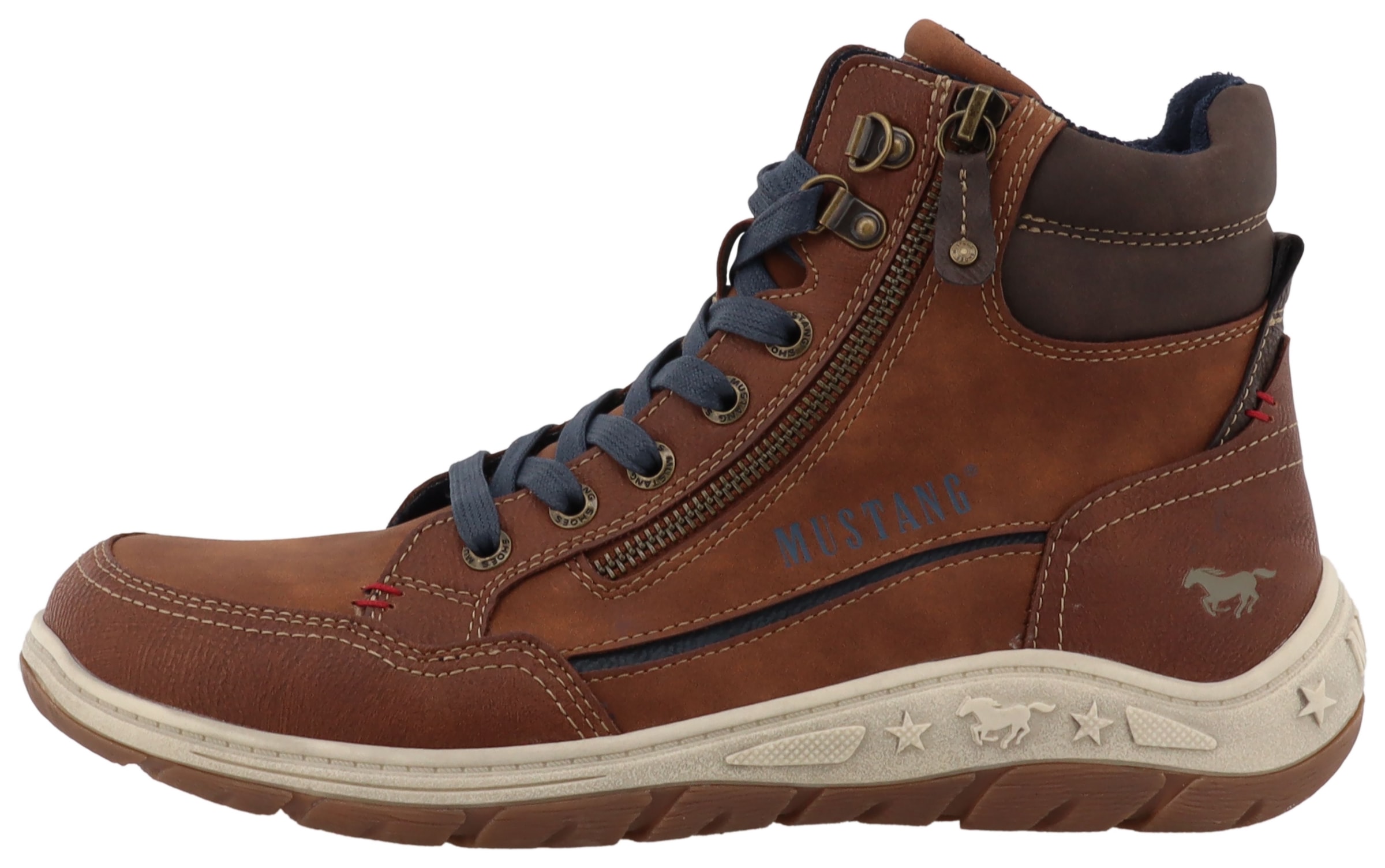 Mustang Shoes Bottines à lacets »Benedetto«  baskets montantes, bottines à lacets avec fermeture éclair