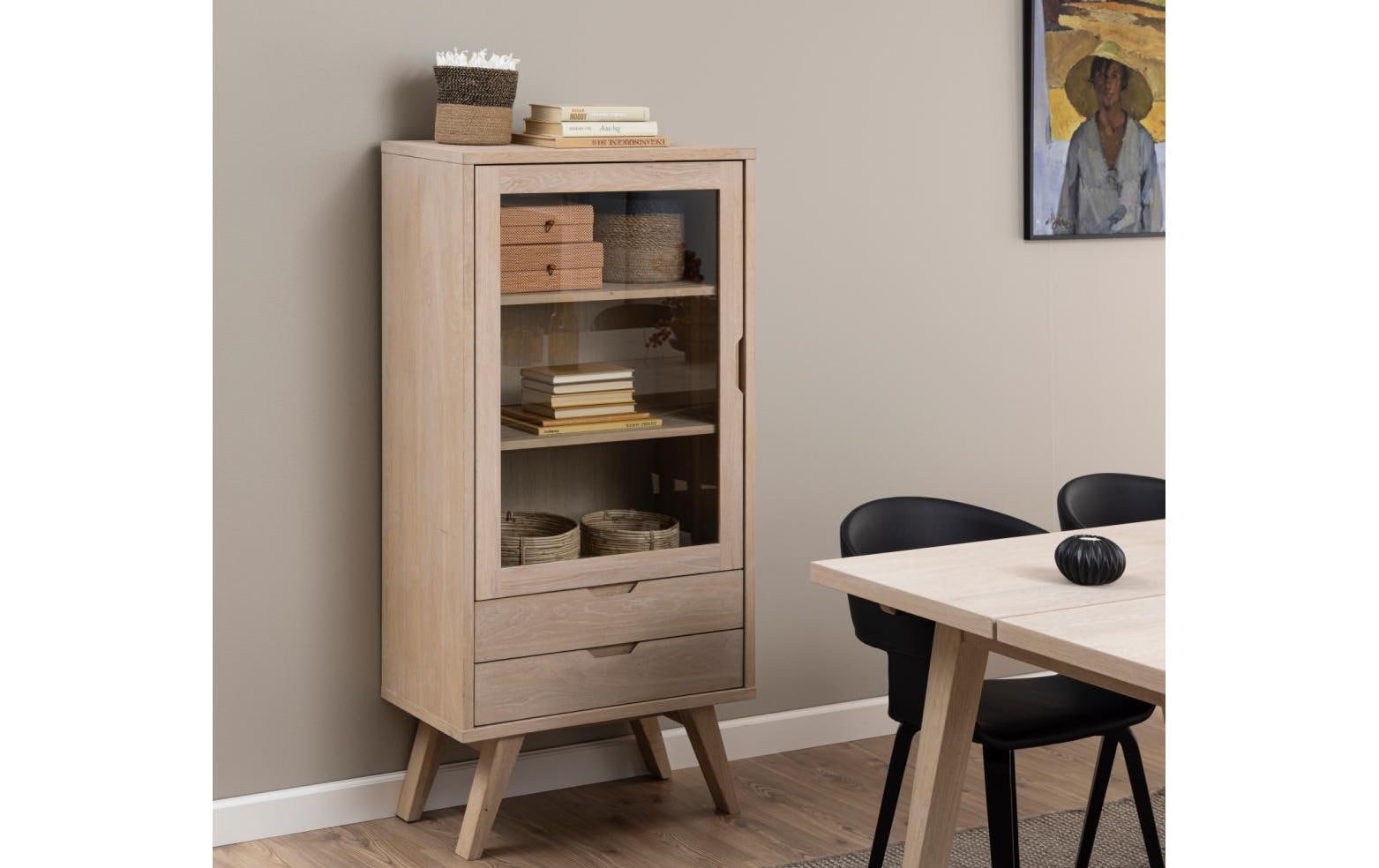 AC Design Vitrines »A-Line« Schrank, Glastür, 2 Einlegeböden, 2 Schubladen, in mehr Variationen