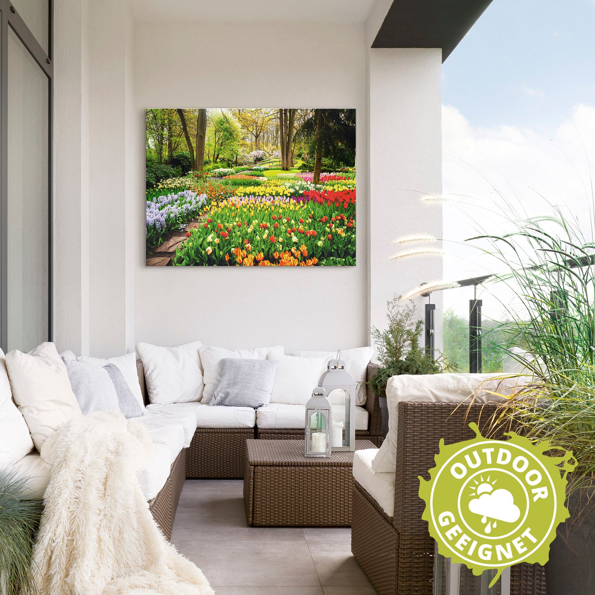 Artland Wandbild »Tulpen Garten Frühling«, Blumenwiese, (1 St.), als Alubild, Outdoorbild, Leinwandbild, Poster, Wandaufkleber