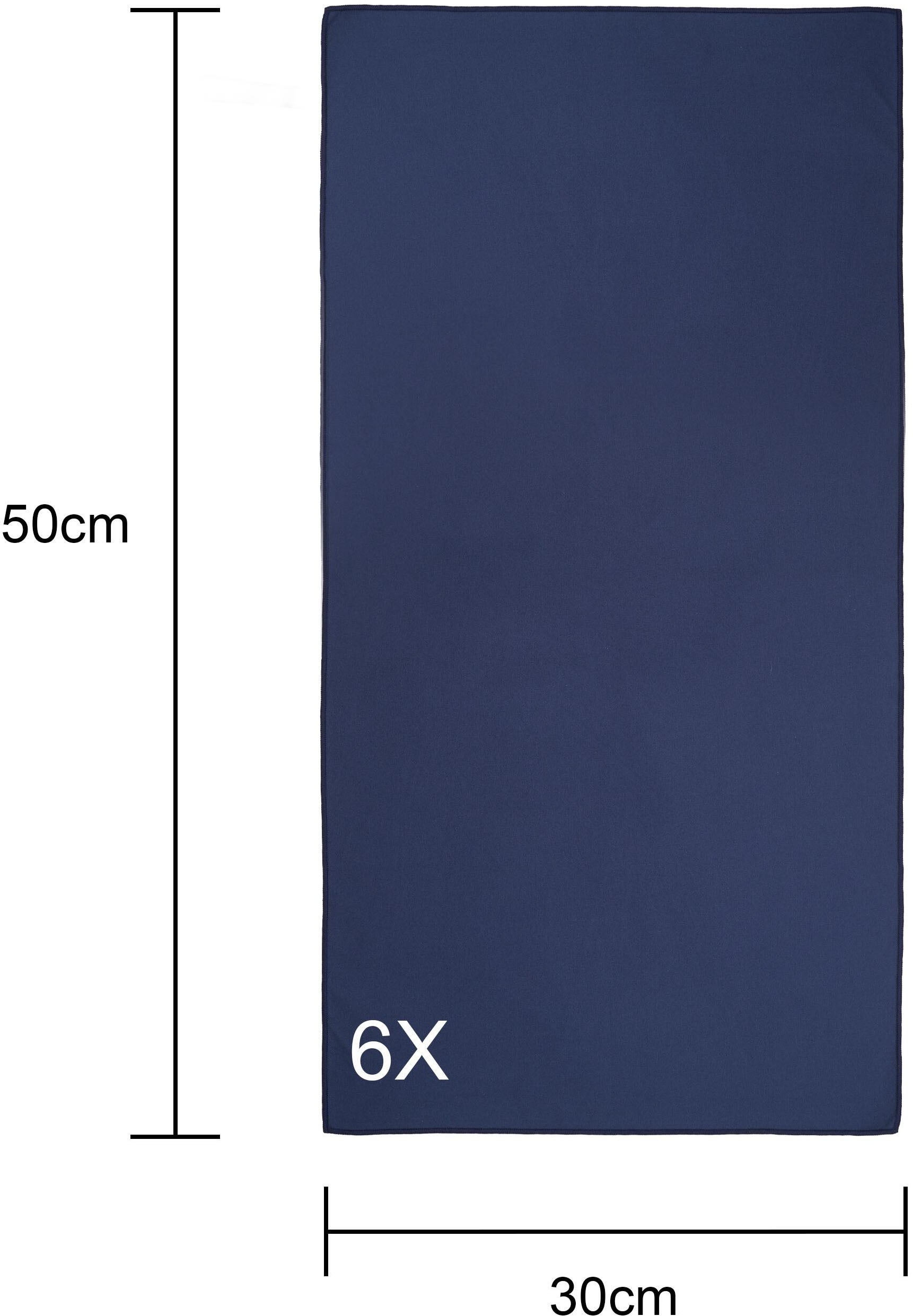 GOODproduct Handtücher »Leoa, diverse Grössen, Sporthandtuch, Reisehandtuch, Strandtuch« sehr leicht, kompakt, schnelltrocknend, Mikrofaser mit Kontrastnaht