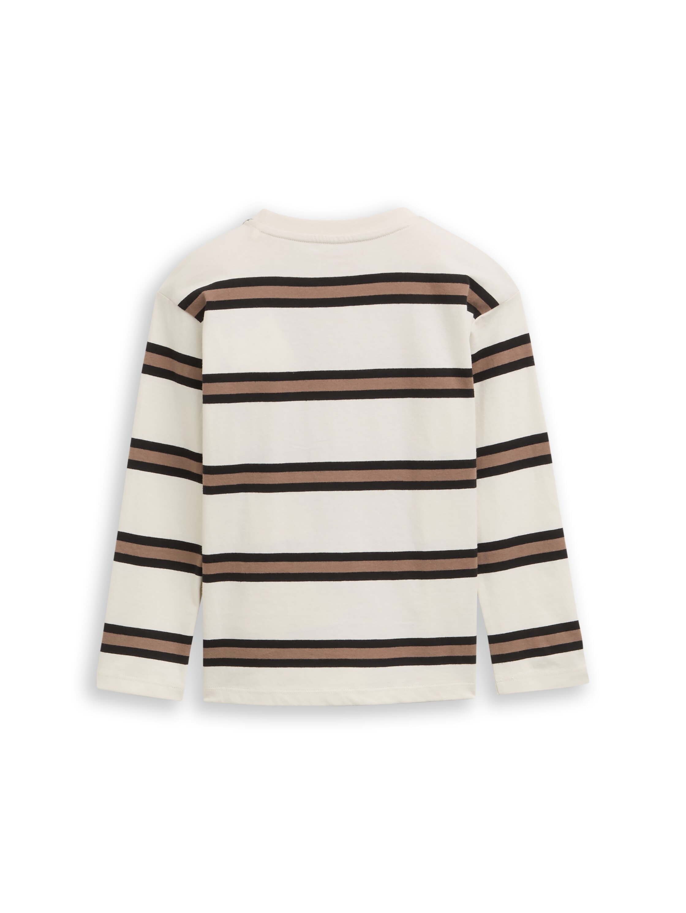 TOM TAILOR T-shirt à manches longues gestreift und mit Print