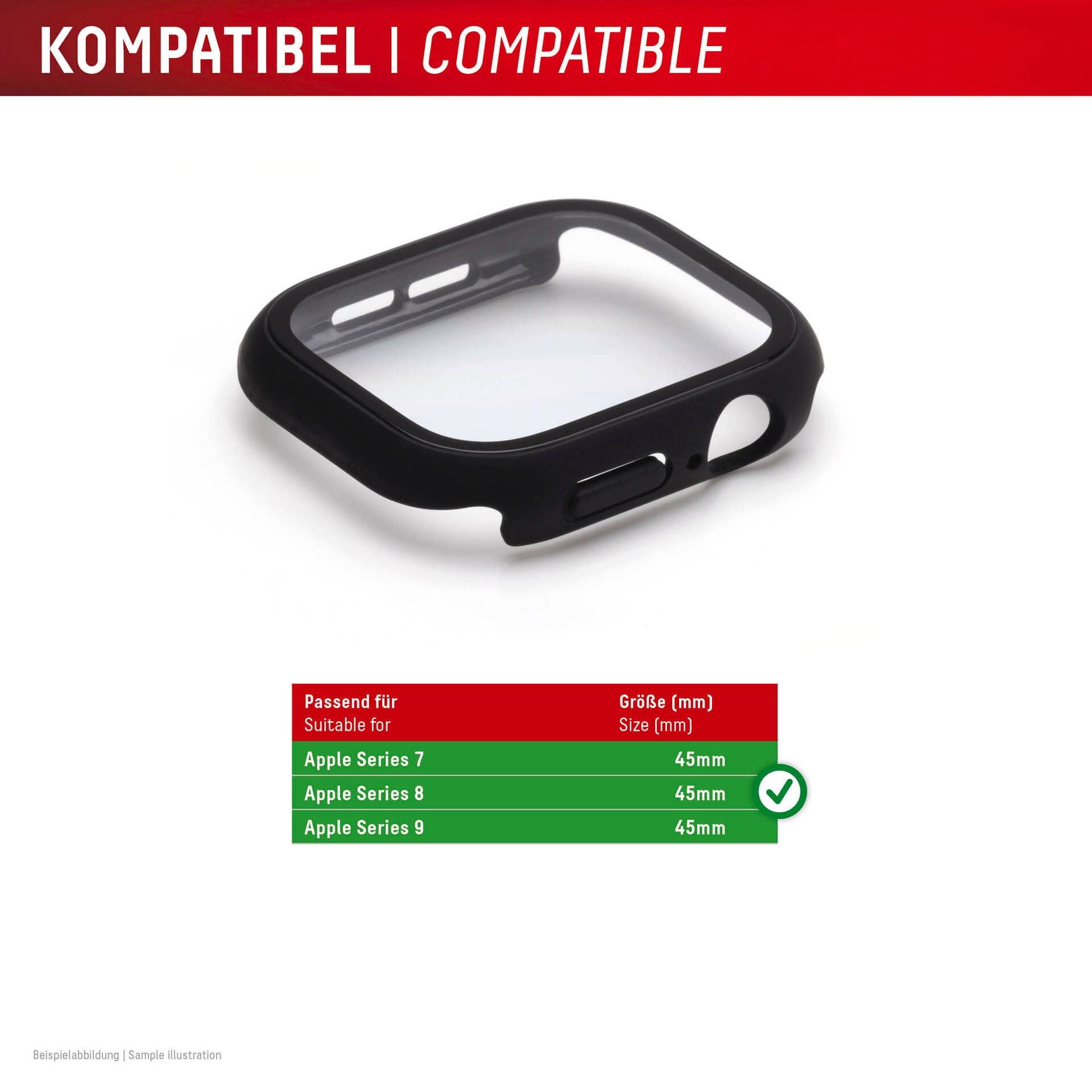 Displex Displayschutzglas »Smartwatch Glass All-In-One Protector Full Body«, für Apple Watch Series 7 45 mm-Apple Watch Series 8 45 mm-Apple Watch Series 9 45 mm, Displayschutzfolie, Schutzfolie, Bildschirmschutz, kratz- & stossfest