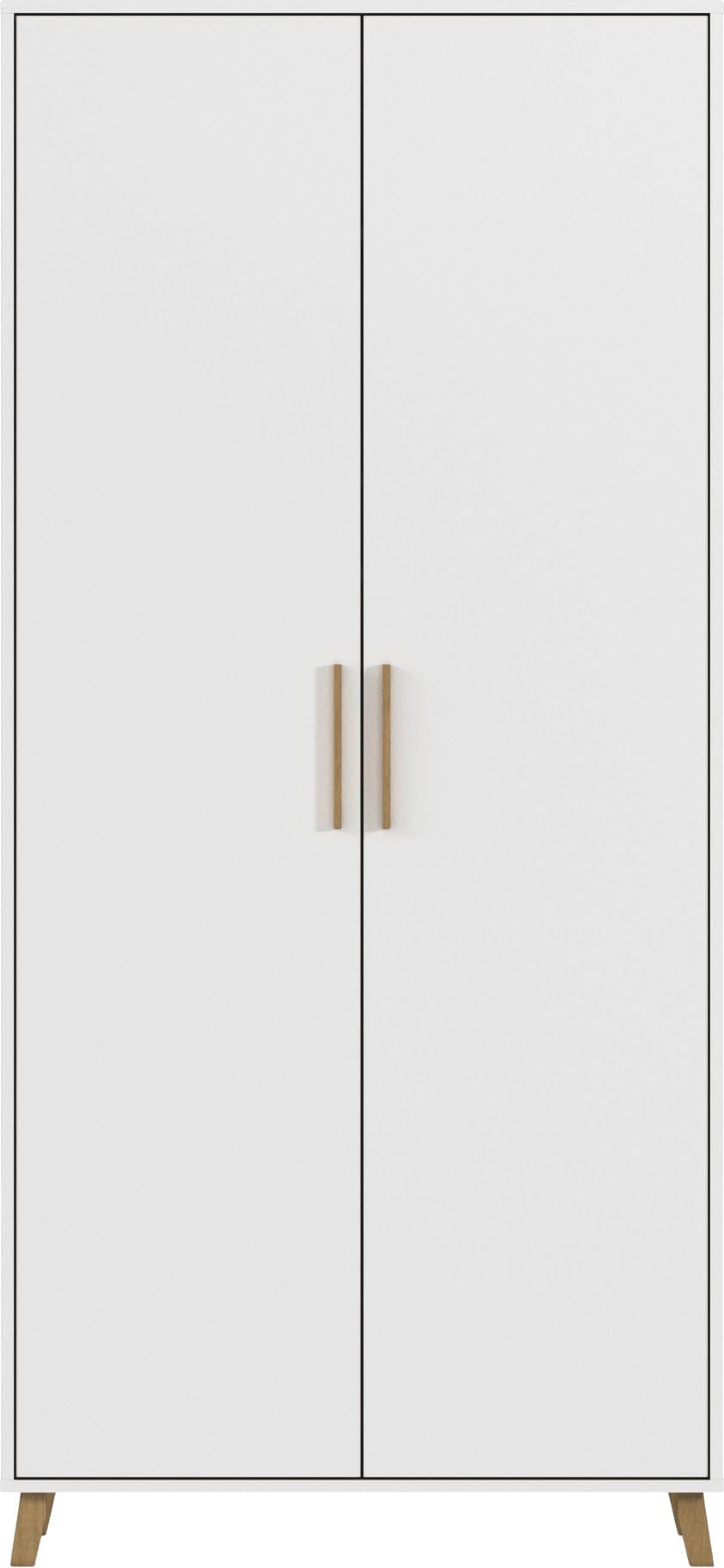 rauch Kleiderschrank »Drehtürenschrank Schrank Garderobe SHINJO Breiten 93/140/187 cm« in 3 verschiedenen Ausstattungen BASIC/CLASSIC/PREMIUM,  Griffe und Füsse aus Massivholz, viel Stauraum MADE IN GERMANY