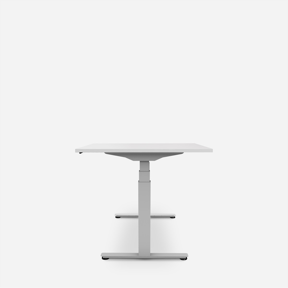   »WRK21 Schreibtisch Work 140 x 80 cm, Höhenverstellbar, Weiss Uni / Grau« ()