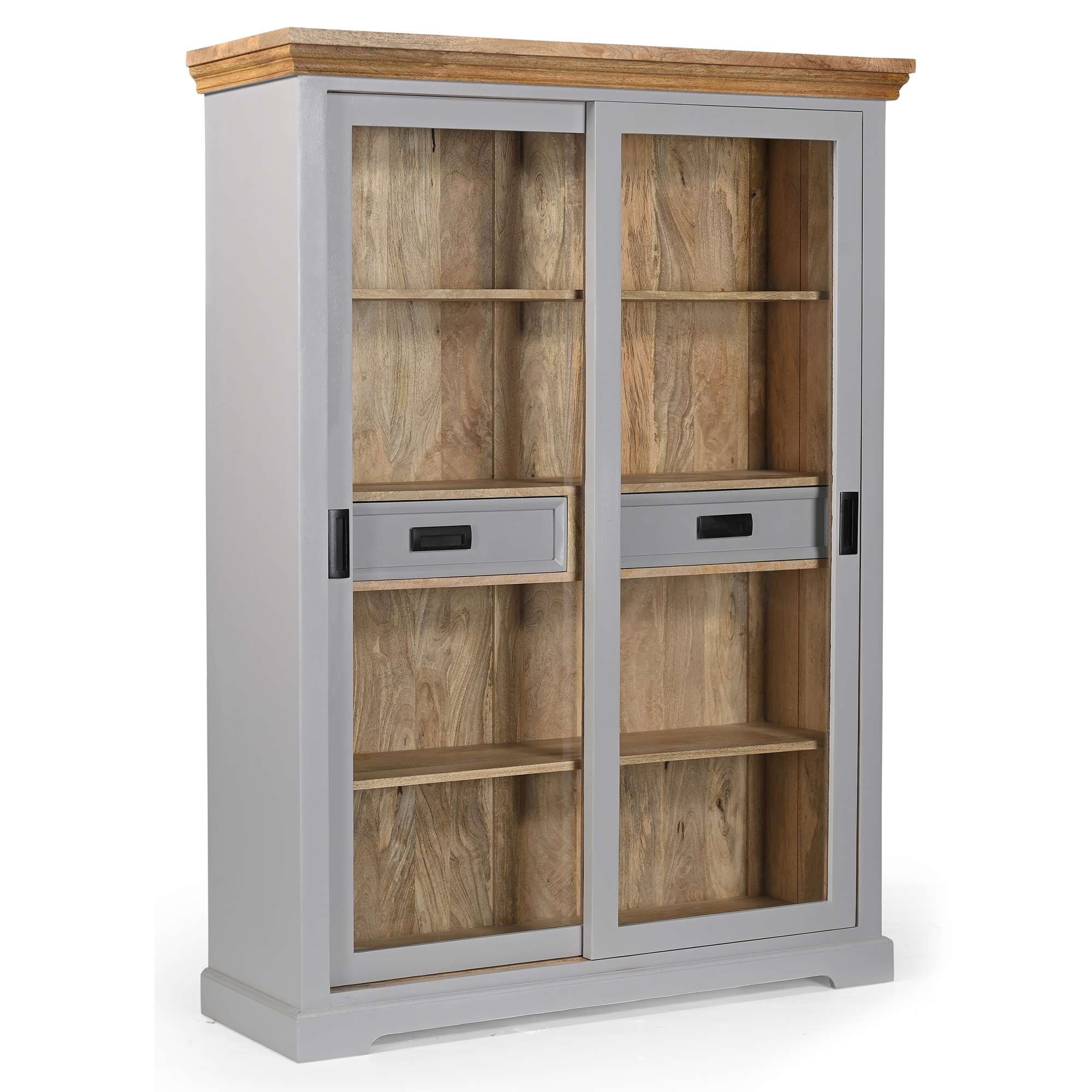 Image of GOODproduct Vitrine "Alpinist Highboard Höhe/Breite/Tiefe 120/160/40 cm" mit 2 Glasschiebetüren, handgefertigt, Unikat-Möbel, Höhe 160 cm