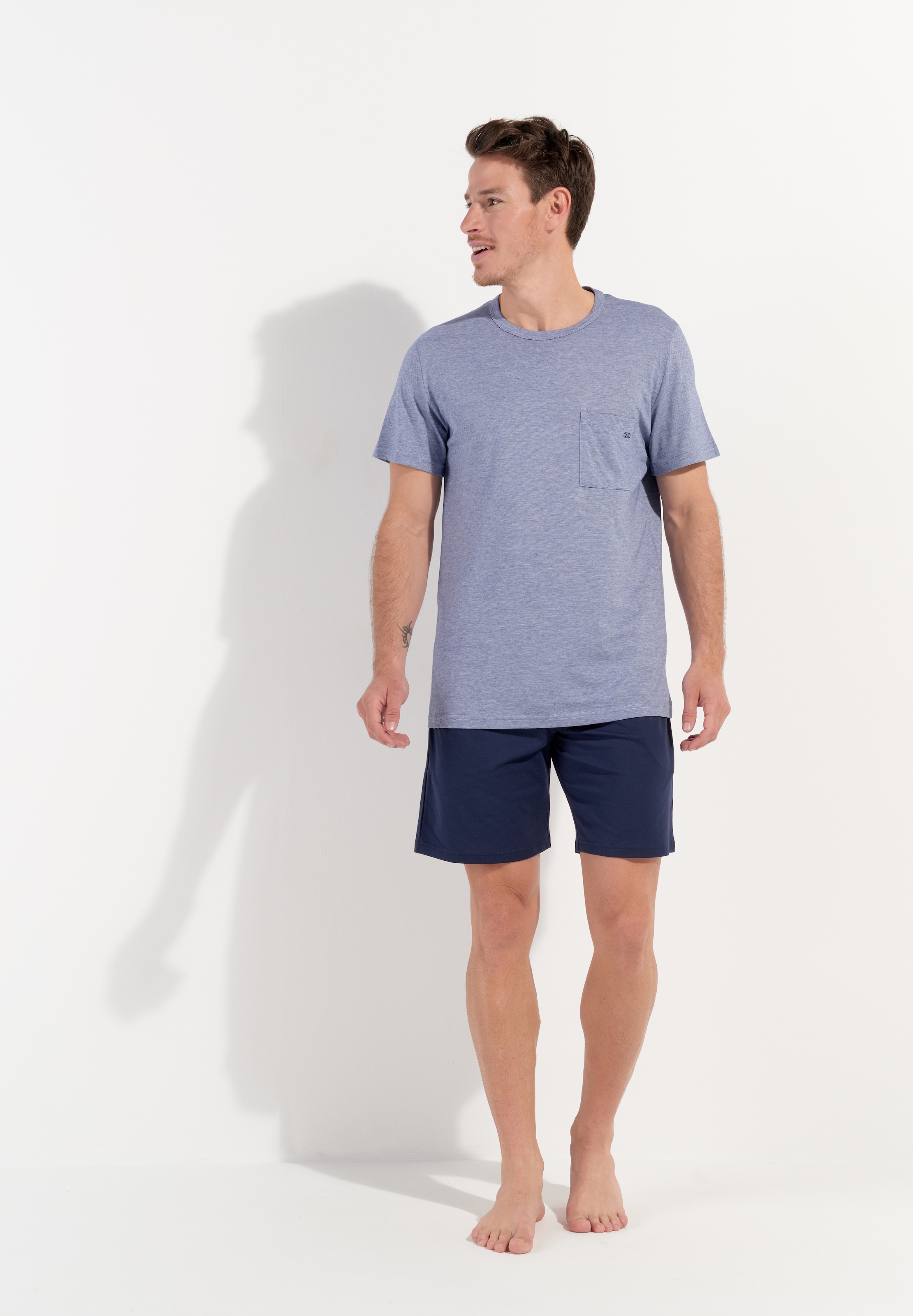 Image of Hom Shorty "Modal Comfort" Seitentaschen, Rundhalsausschnitt, Kurzarm, weich
