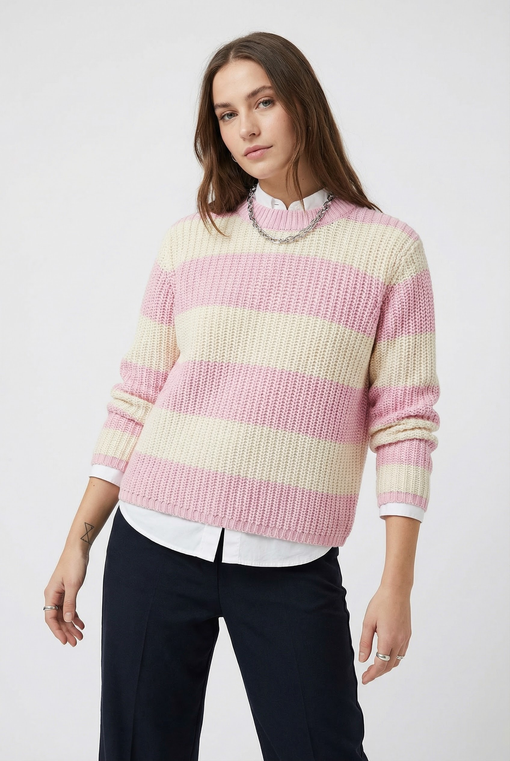 soyaconcept Pull en tricot »SC-REMONE STRIPE 38« aus Baumwollmischung, Regular Fit, gestreifte Optik, pflegeleicht
