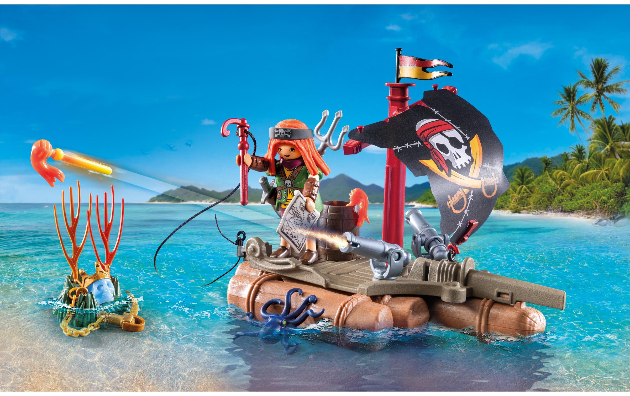 Playmobil® Spielbausteine »Schatzbergung auf Piratenfloss 71794«, (41 St.)