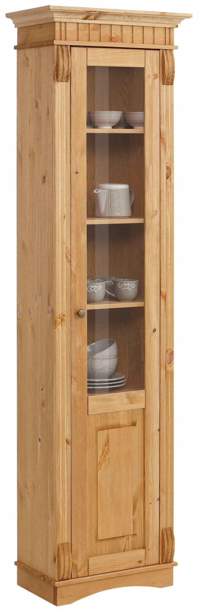 Image of GOODproduct Vitrine "Teresa" Masse (B/T/H): ca. 55/32/193 cm, mit 1 Glastür, Höhe 193 cm, aus massiver Kiefer, FSC