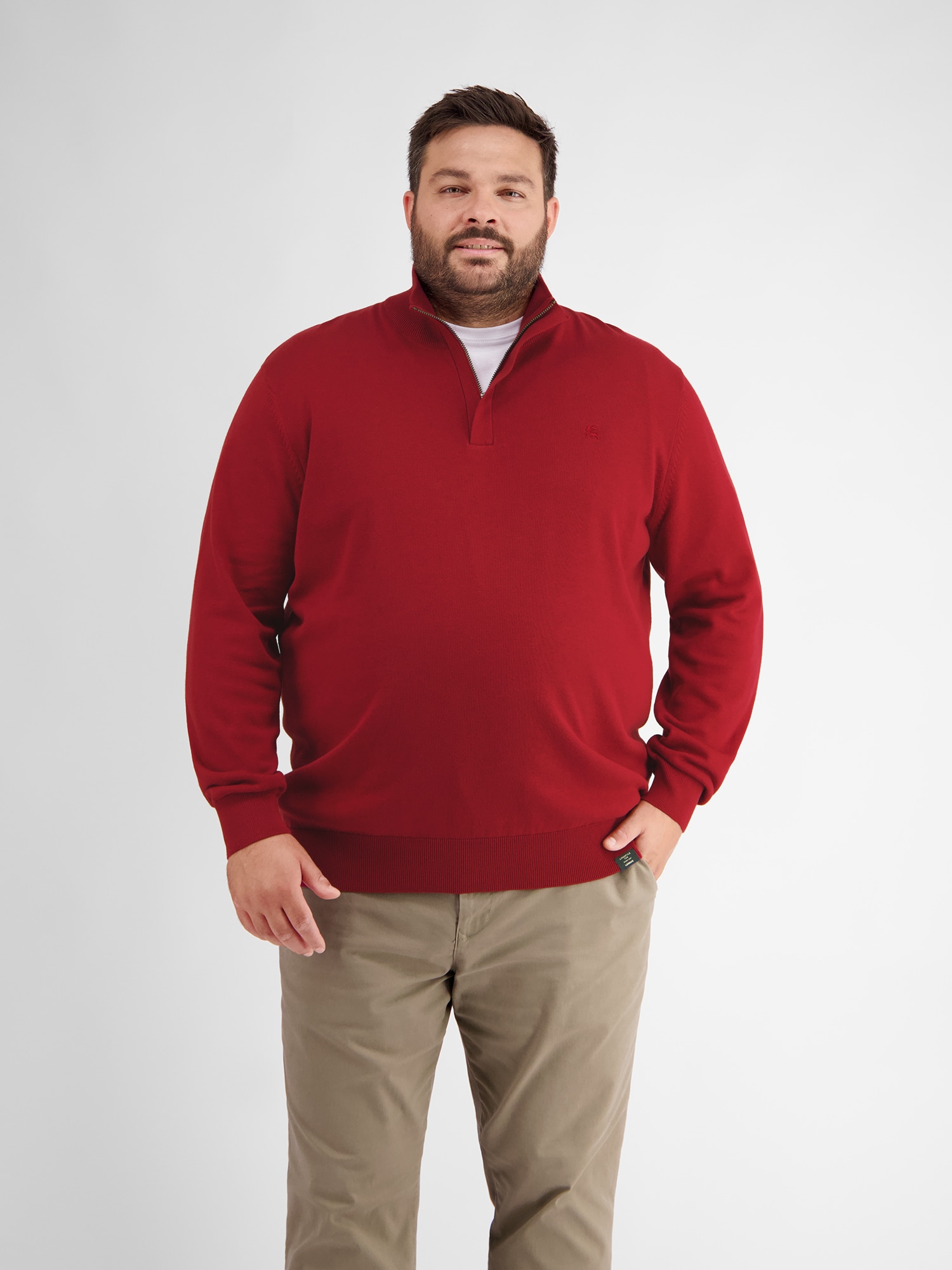 Image of LERROS Strickpullover "Troyer in Flachstrickqualität"