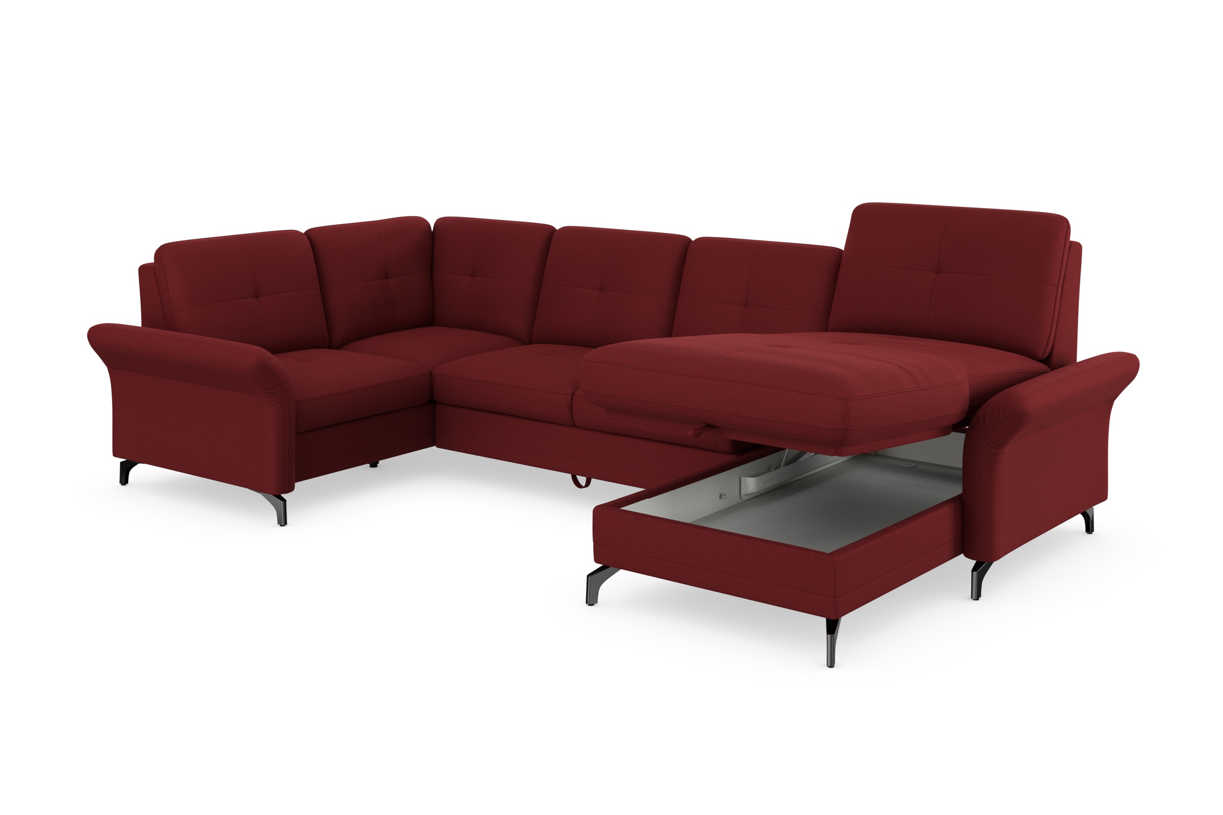 Places of Style Wohnlandschaft »Calando U-Form«, wahlweise mit Bettfunktion, Bettkasten und Armteilfunktion