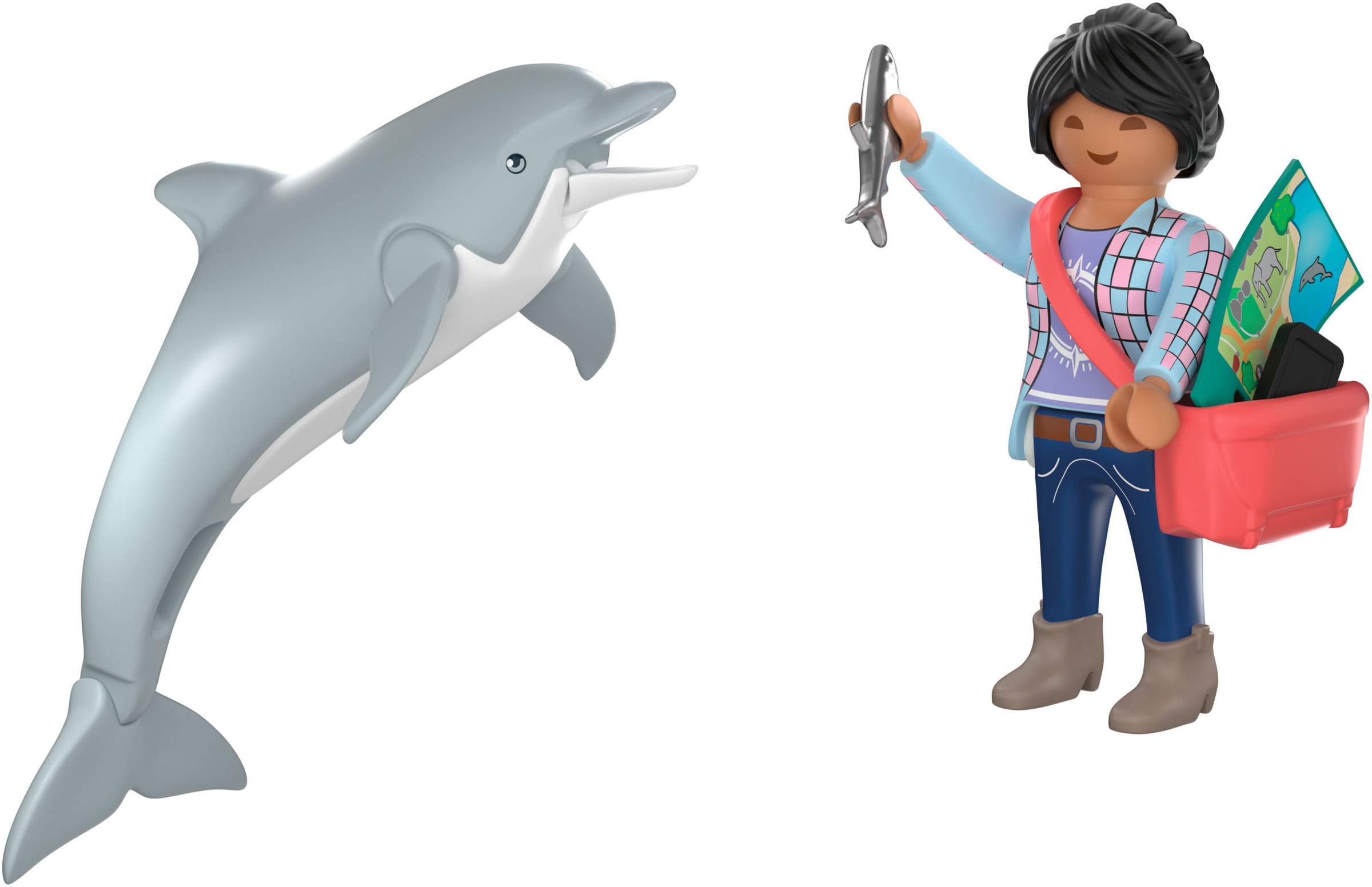 Playmobil® Konstruktions-Spielset »Zoo: Delfin und Besucherin (72091), Animals & Friends« Made in Europe