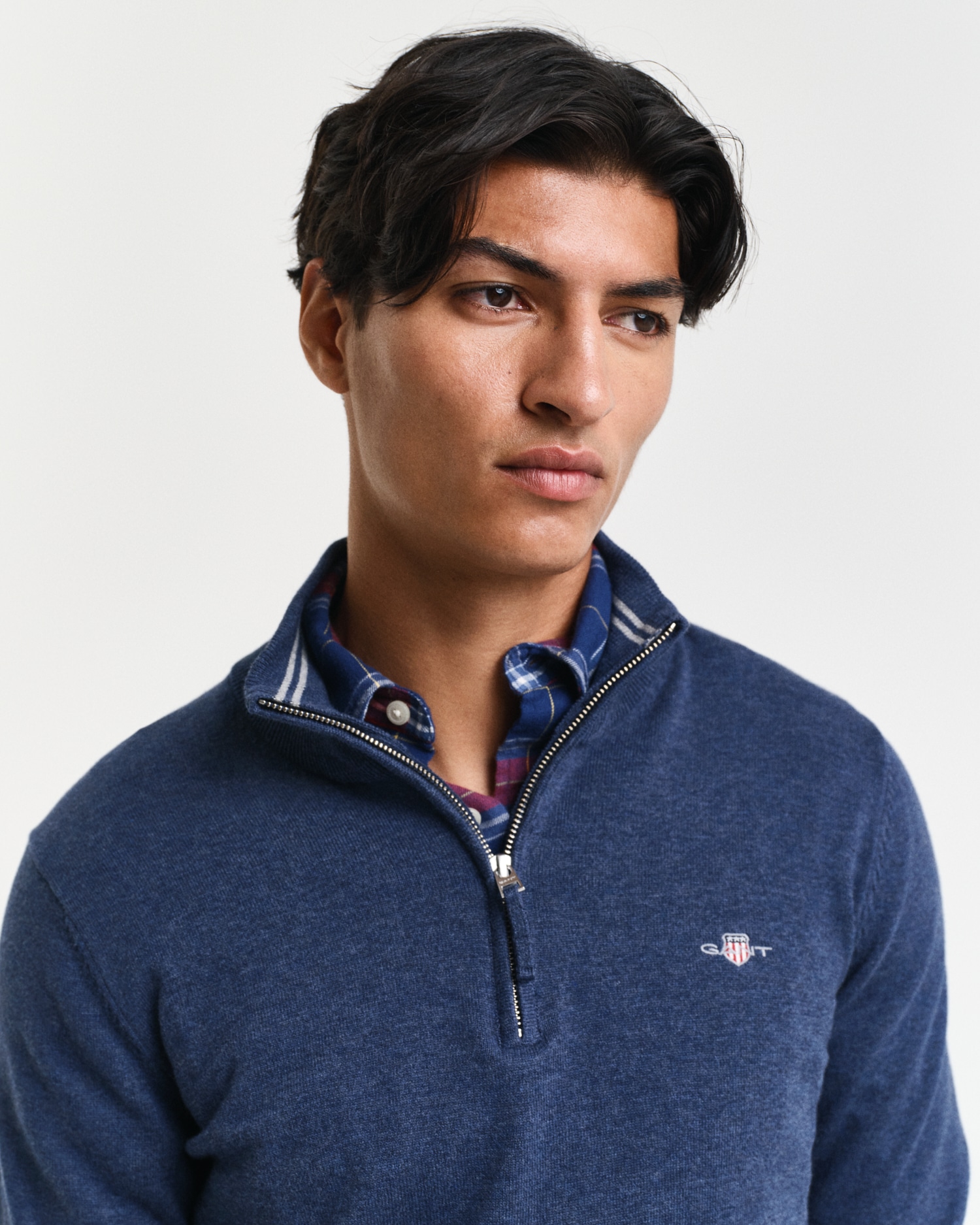 Gant Troyer »CLASSIC COTTON HALF ZIP« mit gerippten Details