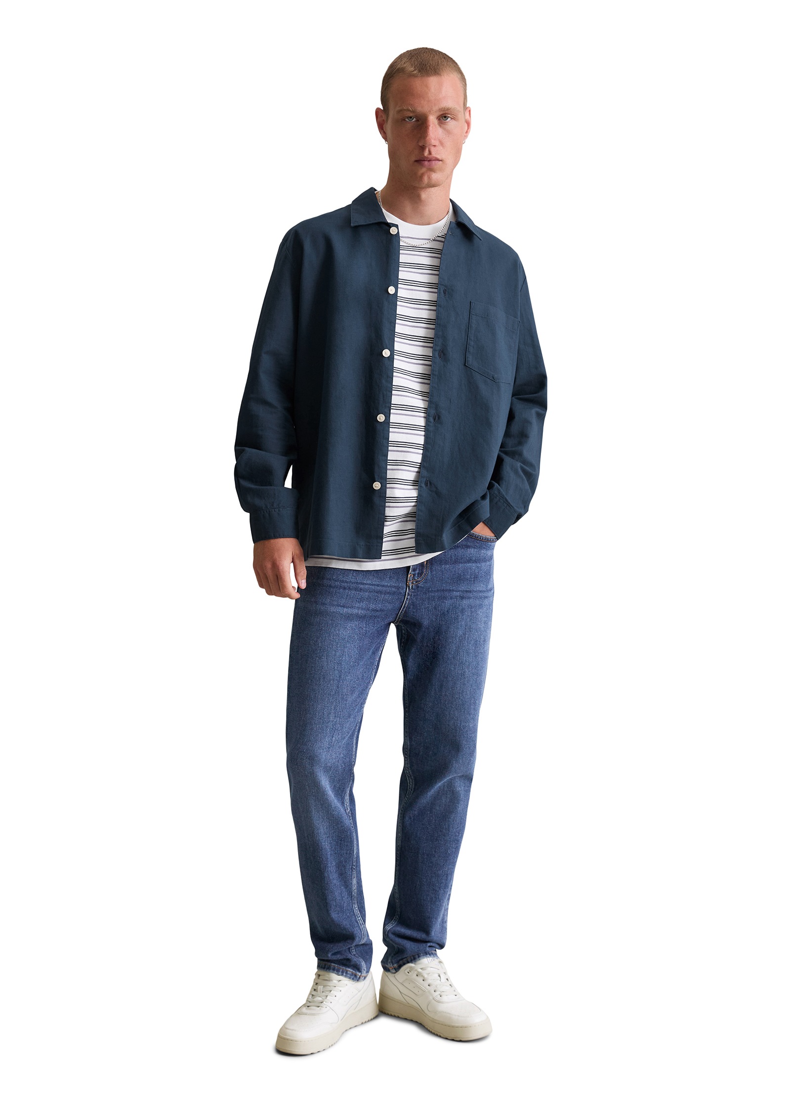 Marc O'Polo DENIM Langarmhemd, relaxed, Leinenmischung