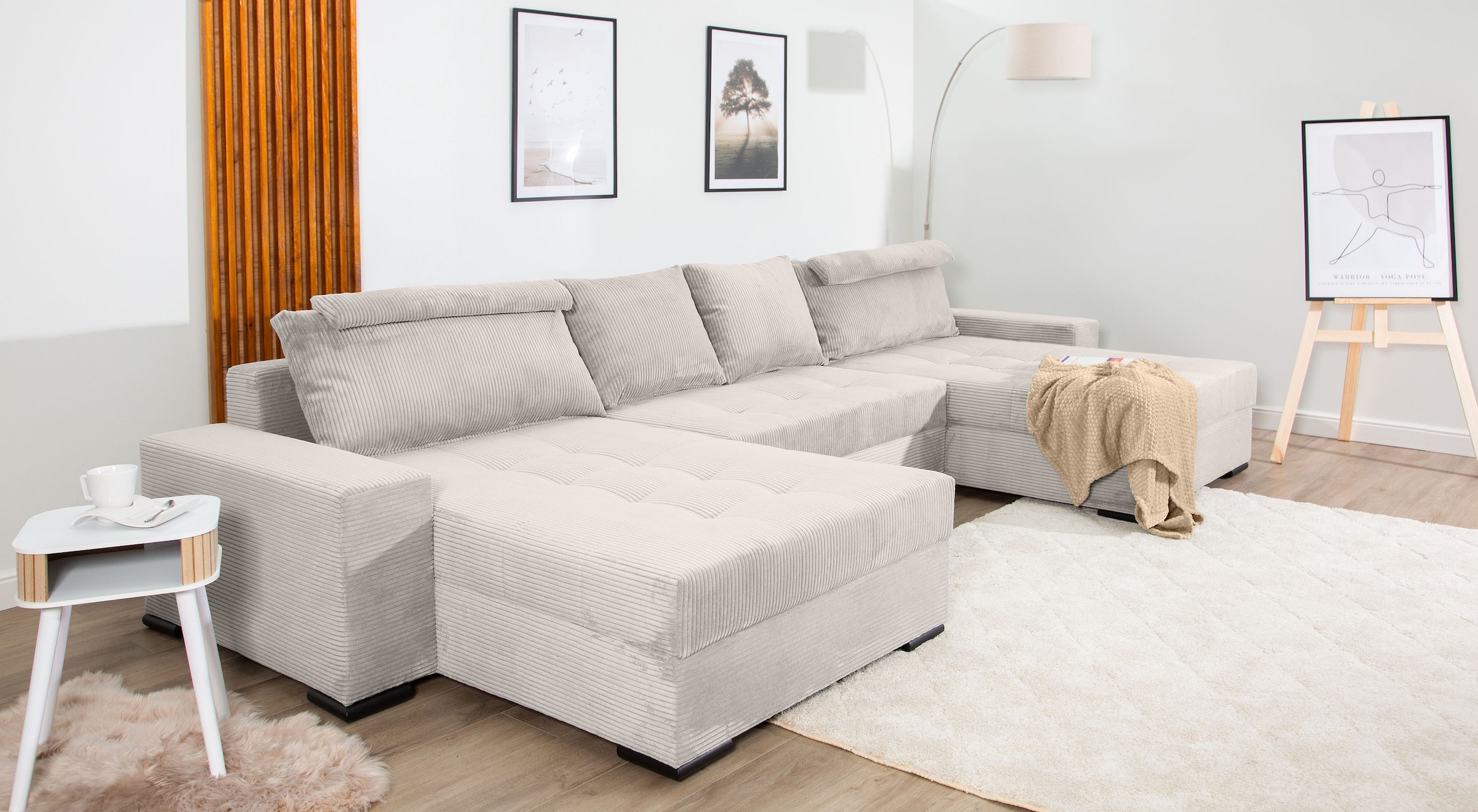 COLLECTION AB Wohnlandschaft »XXXL-Josy Relax U-Form Breite 352 cm, mit 2 gleich grossen Recamieren«, inkl. Bettfunktion, Bettkasten, mit 4 Rückenkissen in zwei Grössen
