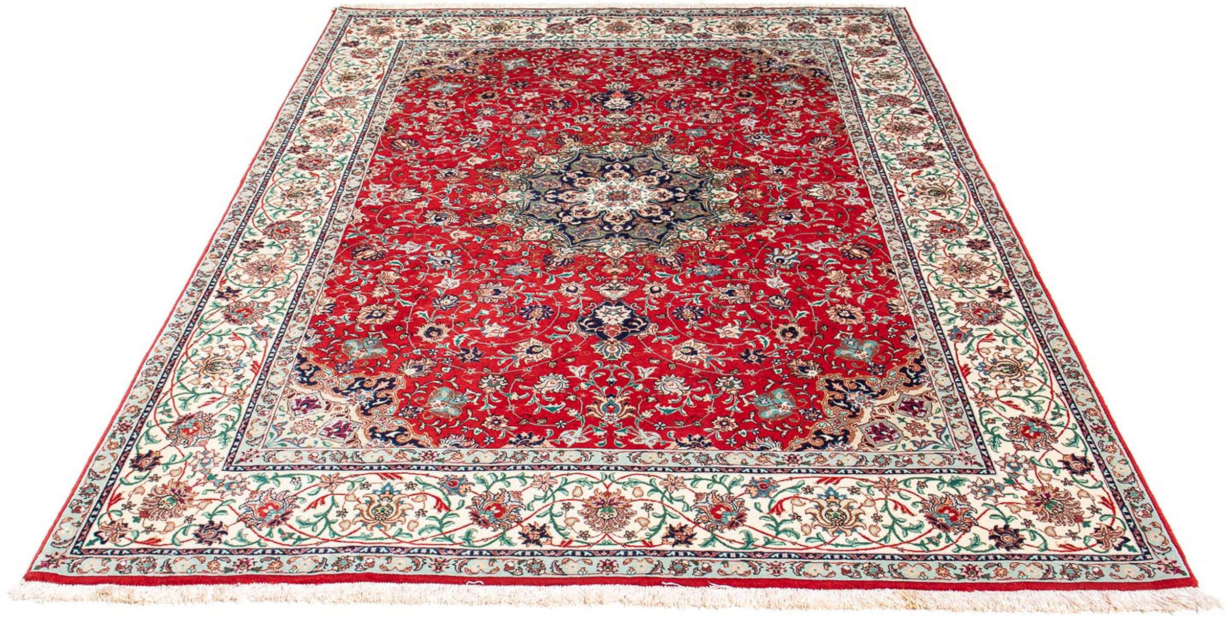 Image of morgenland Orientteppich »Täbriz - 214 x 150 cm - dunkelrot«, rechteckig, 10 mm Höhe, Wohnzimmer, Handgeknüpft, Einzelstück mit Zertifikat bei Ackermann Versand Schweiz