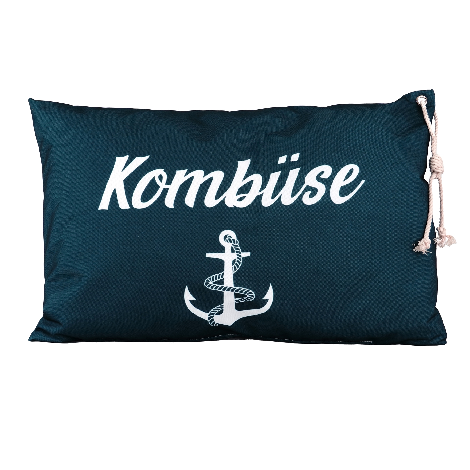 Image of queence Dekokissen "Kombüse 60x40cm Outdoor-Kissenbezug Garten" Kissenhülle mit Öse und Kordel Kissenbezug Maritim
