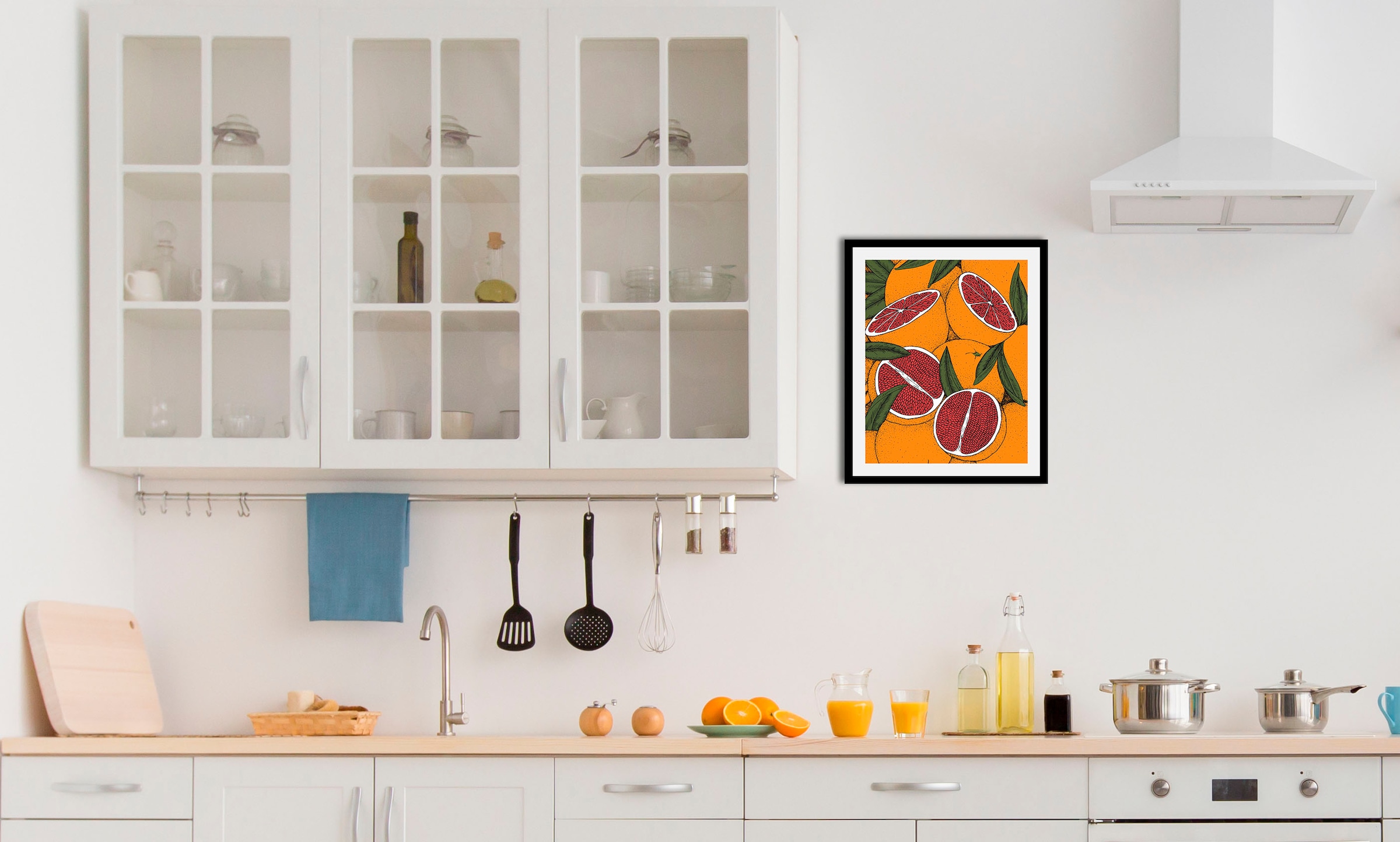 Image of queence Bild "Finus" Essen Kunst Lebensmittel Obst Obst Bilder 1 Stk. tlg. gerahmt