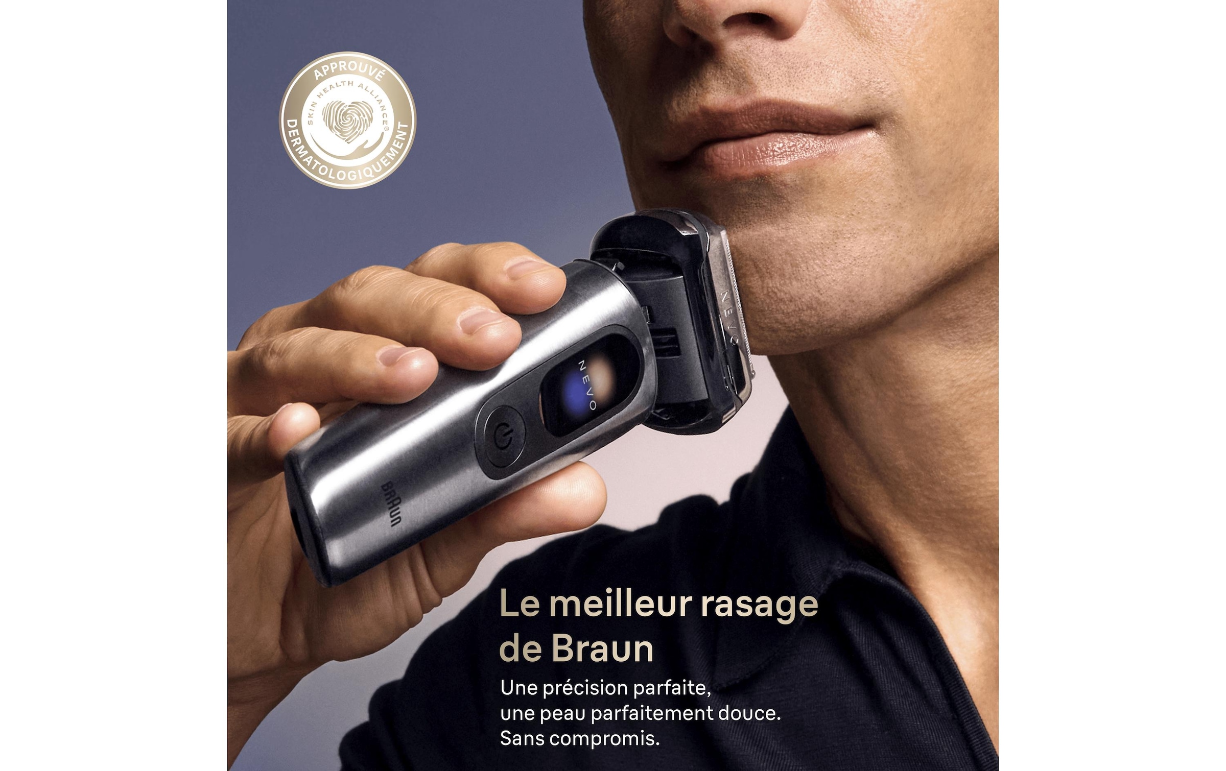 Braun Rasoirs électriques »NEVO 15000cc« station de nettoyage SmartClean Plus Tondeuse de précision intégrée AeroTouch, écran intelligent, système de soin 7-en-1, étui de voyage, argent
