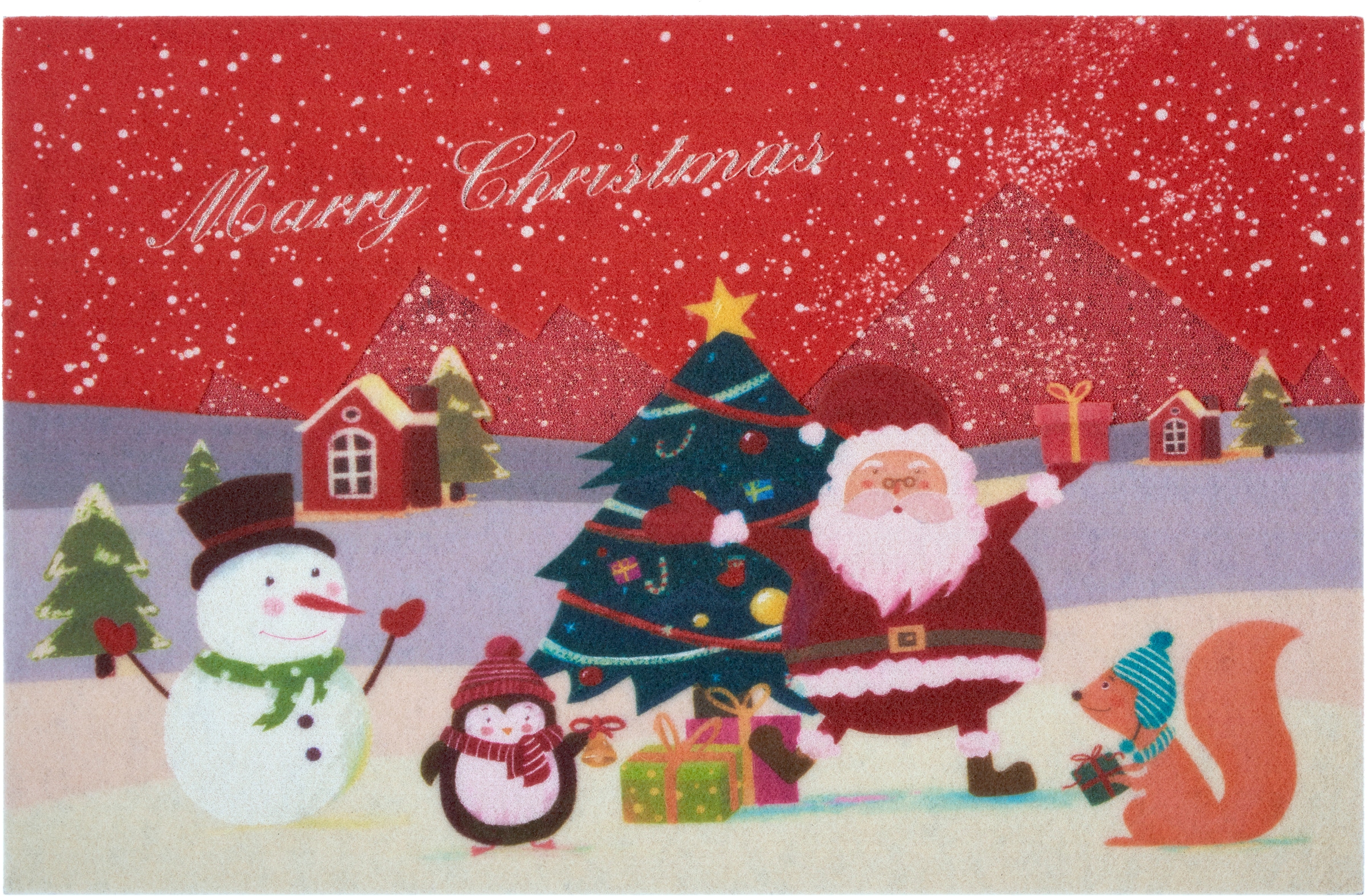 Fussmatte »Weihnachten«, rechteckig, mit Spruch, Schrift-Design, Rutschfest, Weihnachten