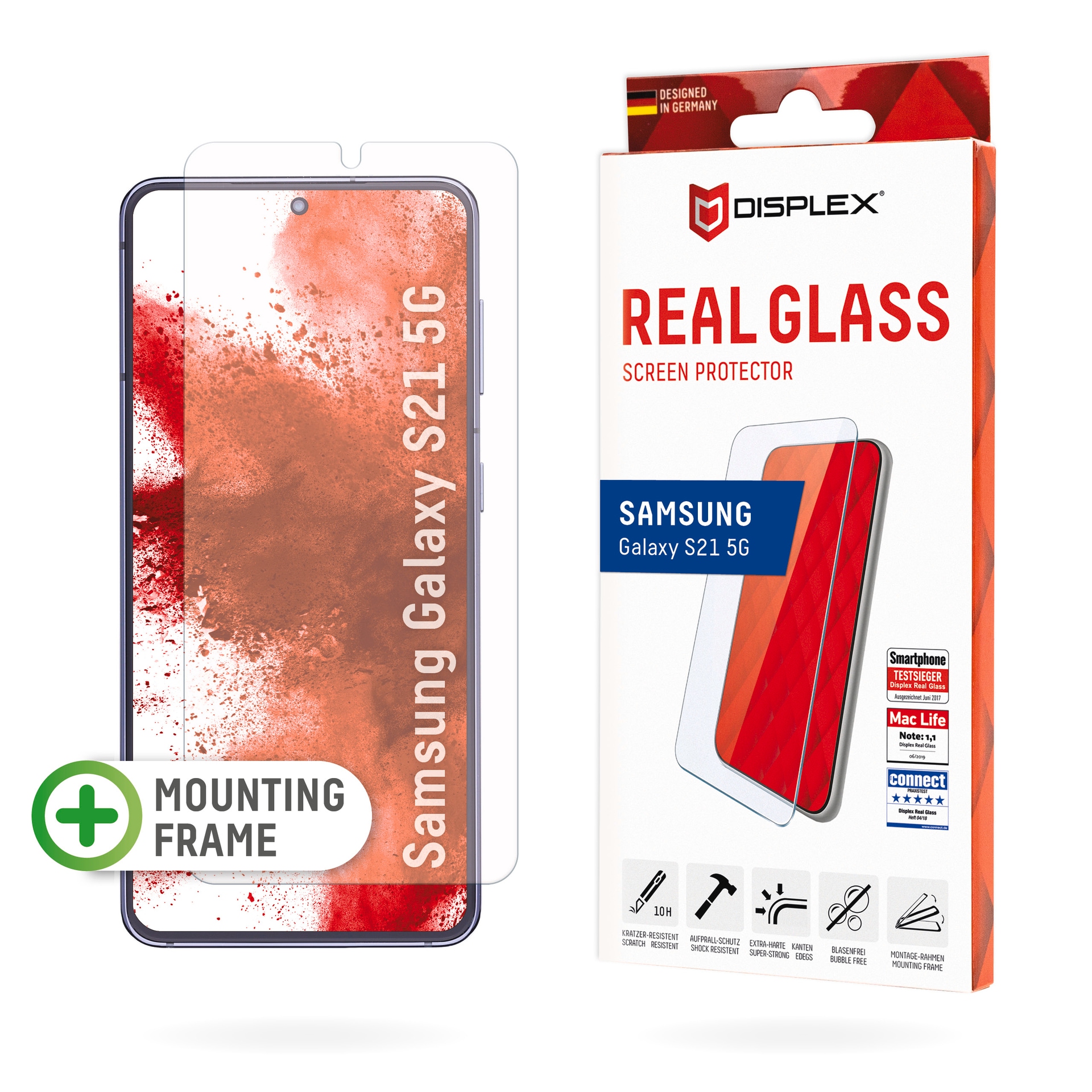 Displex Displayschutzglas »Real Glass«, für Samsung Galaxy S21 5G, (1 St.), Displayschutzfolie...