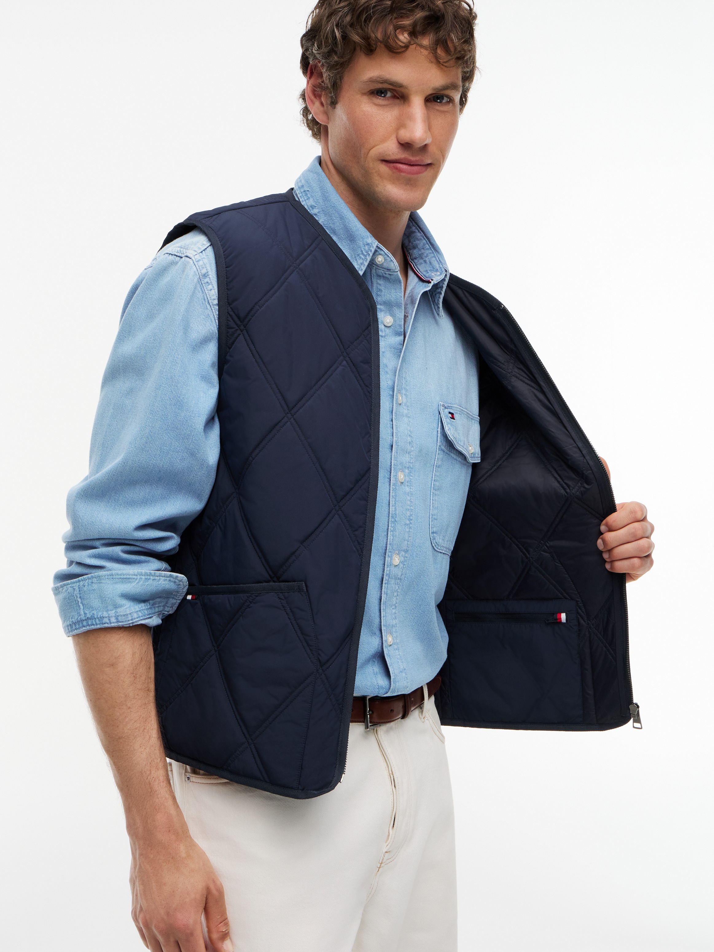 Tommy Hilfiger Steppweste »DIAMOND QUILT« mit Rautensteppung und Reissverschluss