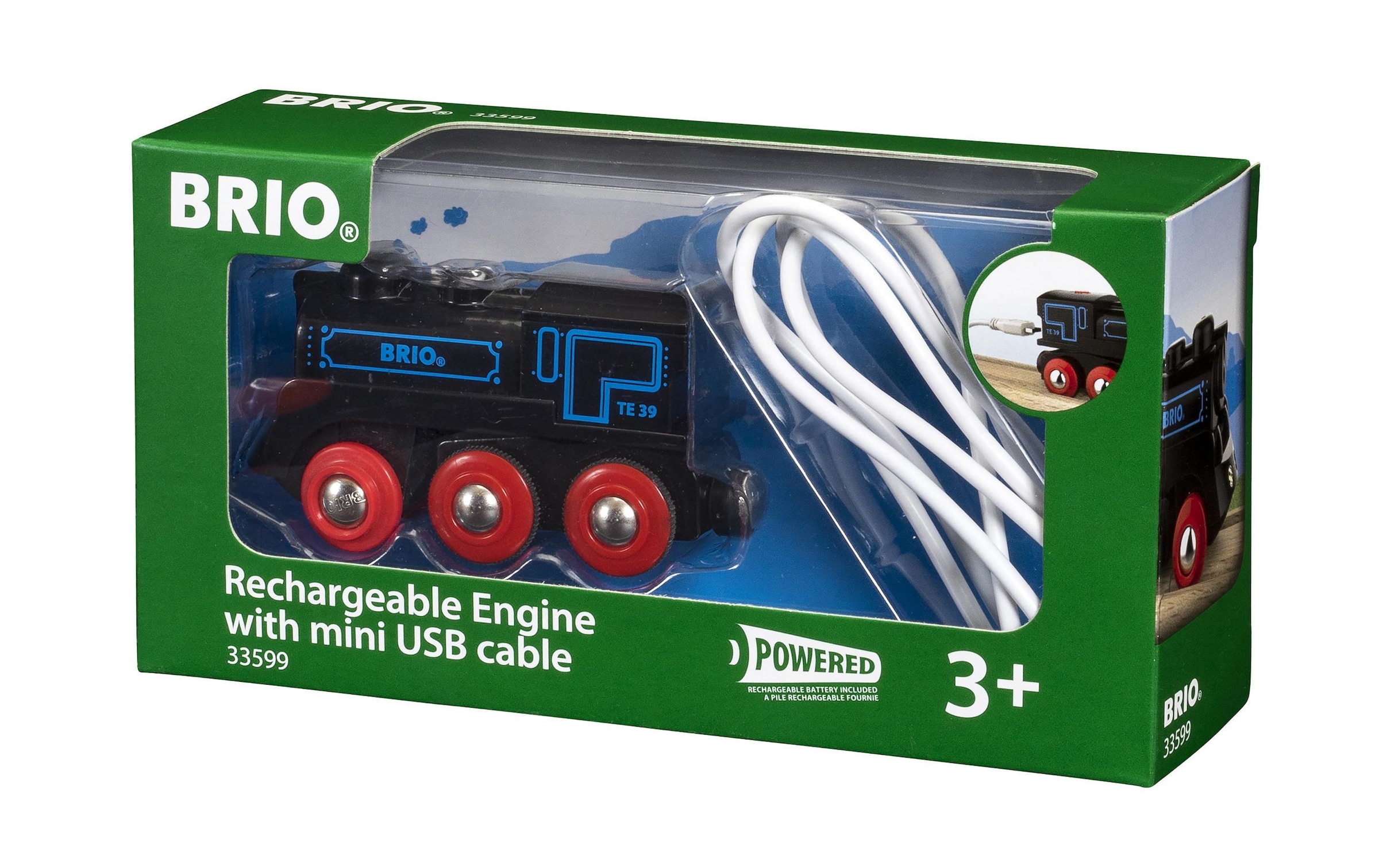 BRIO® Spielzeug-Lokomotive »Schwarze Akku-Lok mit Mini-USB«