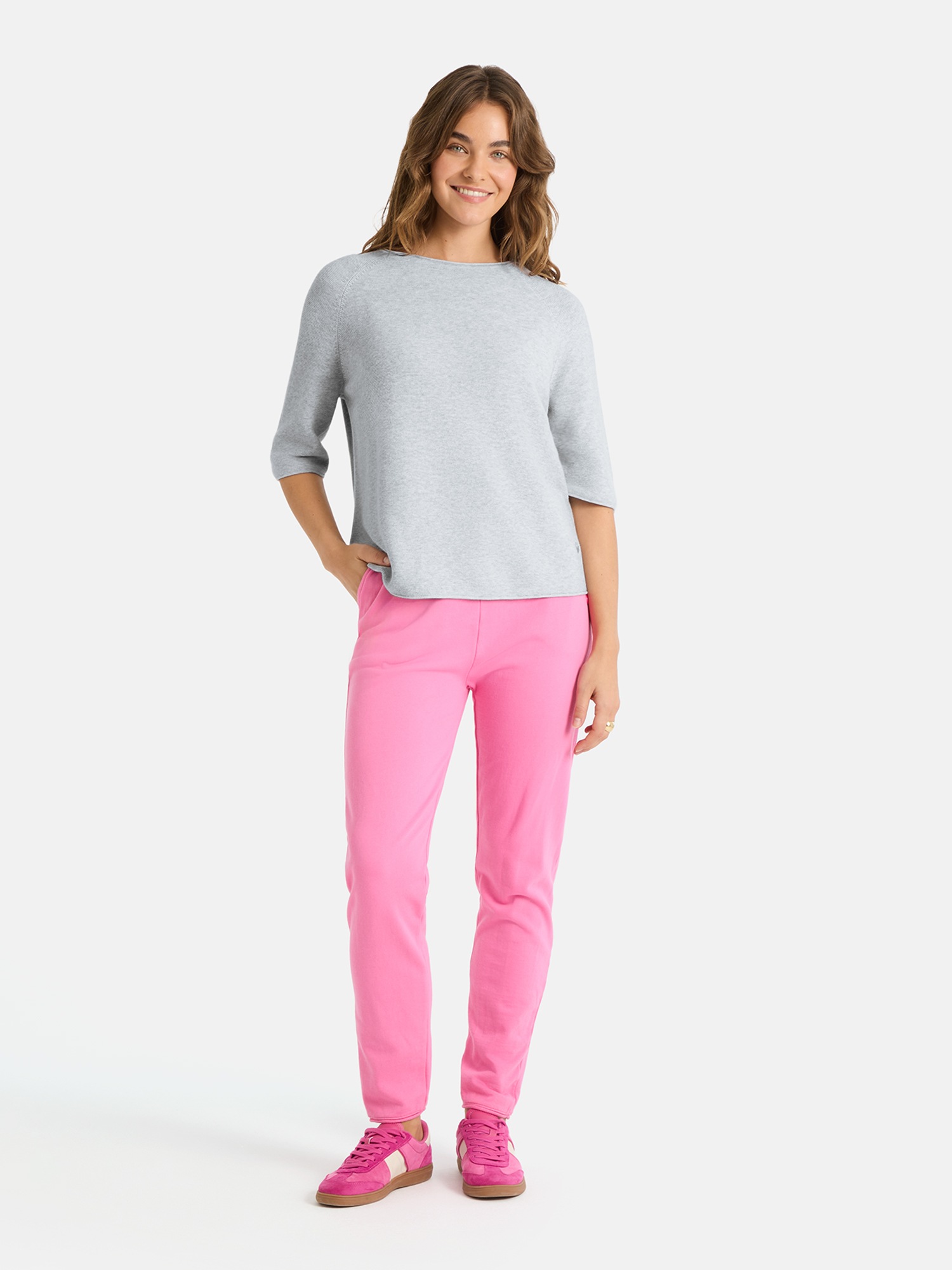 Lieblingsstück Kurzarmpullover »KleraEP« Halbarm mit Rundhals, unifarben