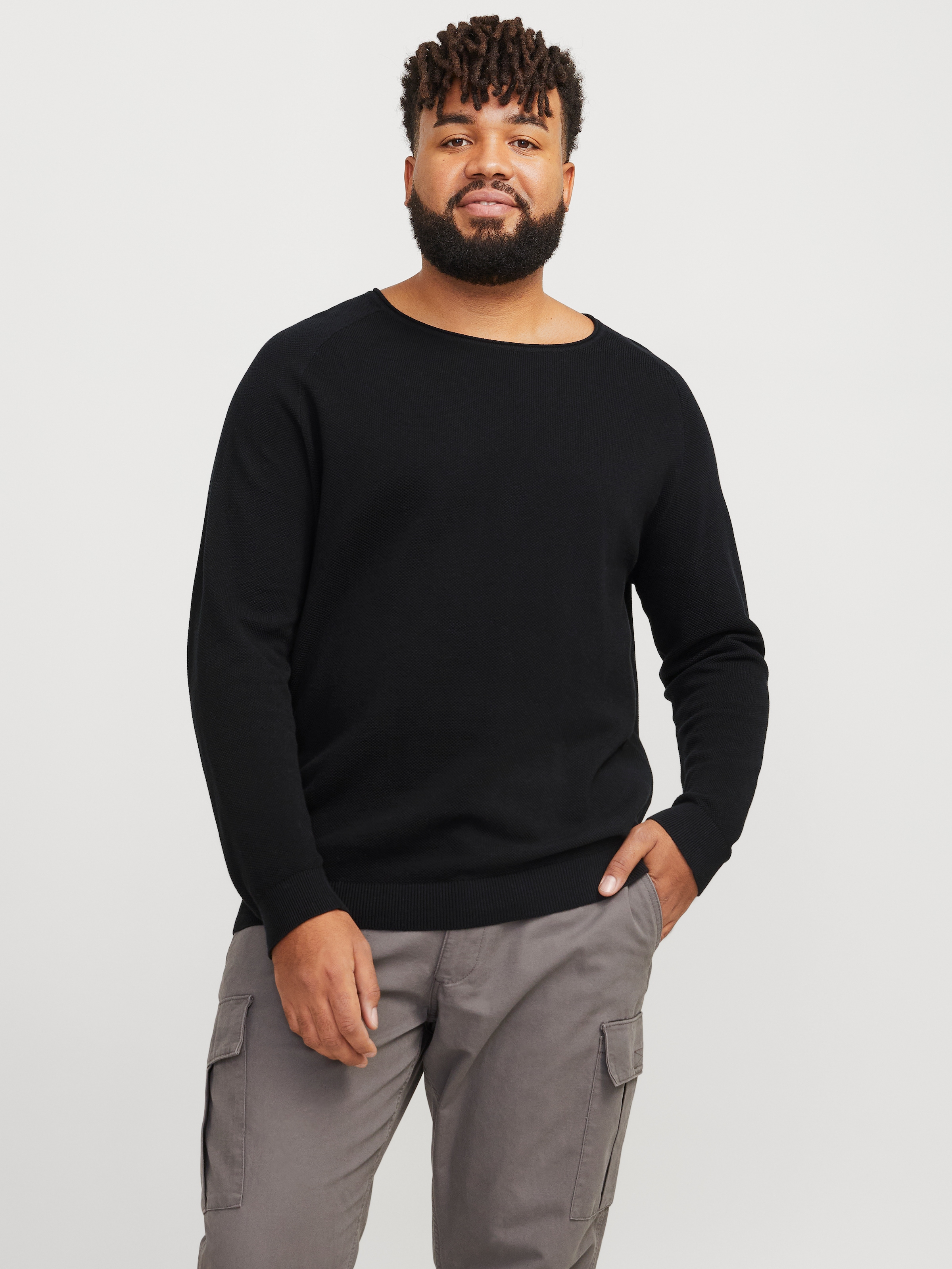 Jack & Jones PlusSize Rundhalspullover »JJEHILL KNIT CREW NECK NOOS PLS«, mit Rundhalsausschnitt