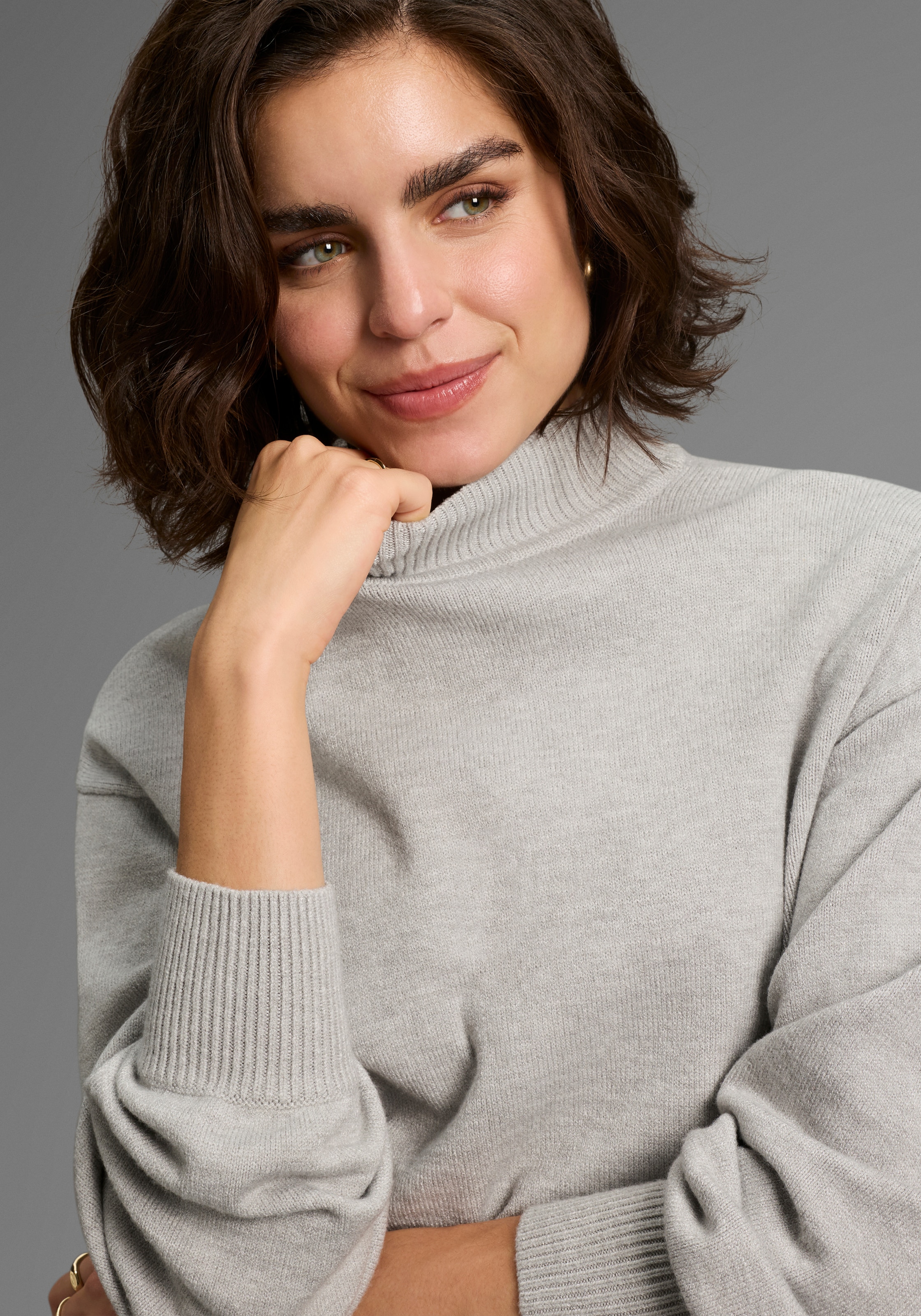 Laura Scott Stehkragenpullover, mit Volumenarm - NEUE KOLLEKTION
