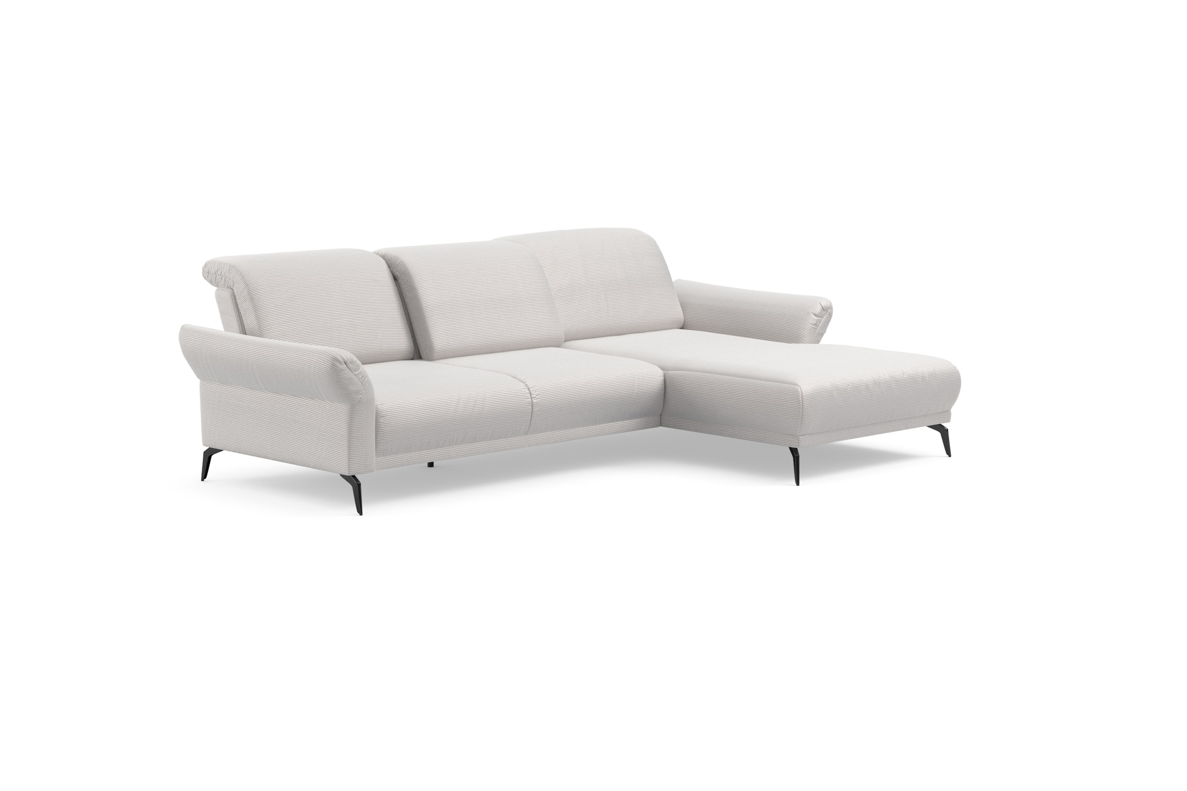 INOSIGN Ecksofa »Coco L-Form«, Sitztiefen-, Arm- und Kopfteilverstellung, Cord-Bezug, Fusshöhe 15 cm