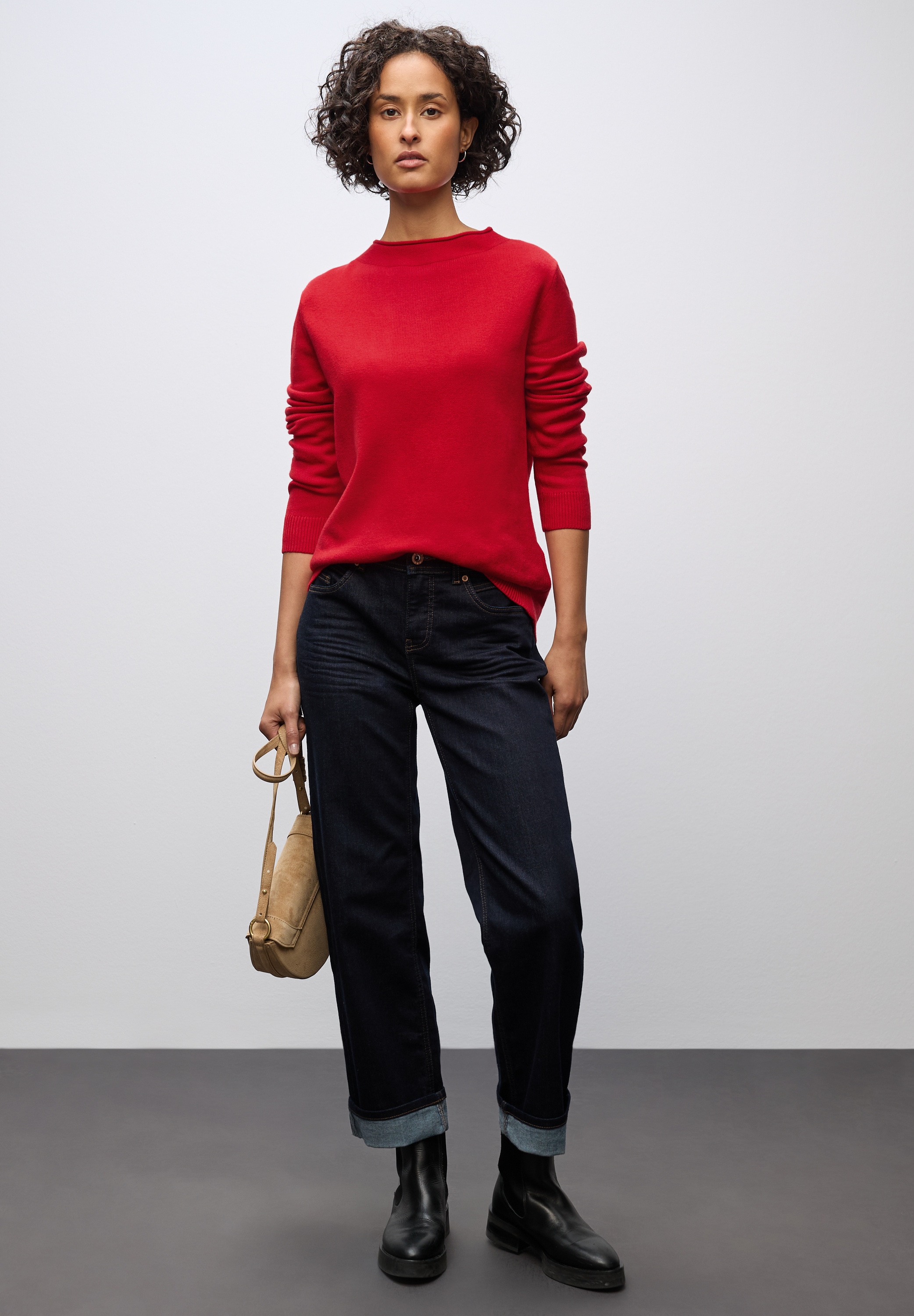 STREET ONE Strickpullover, mit feiner Rollkante