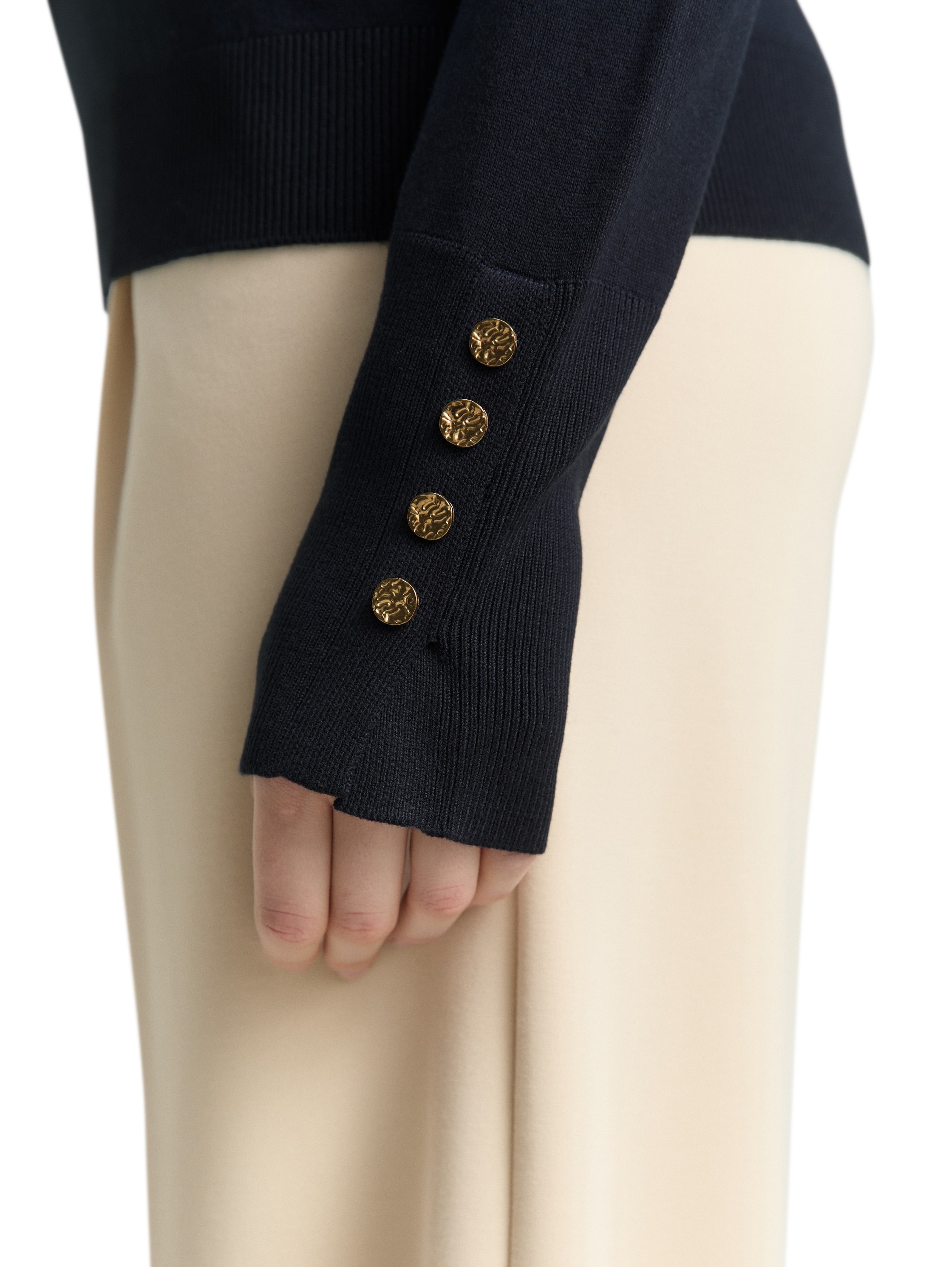 TOM TAILOR Pull à col rond mit Knopf-Details