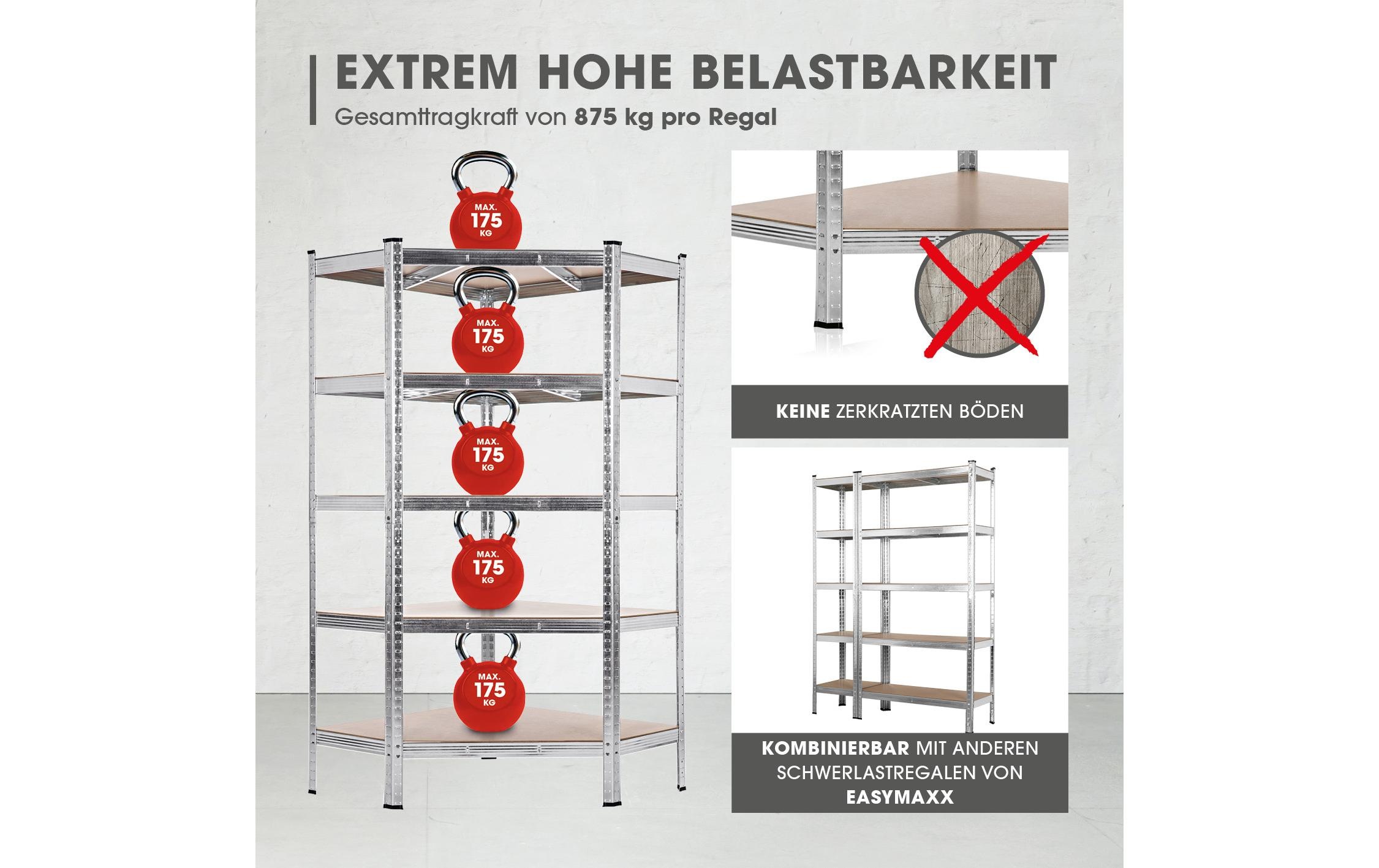 EASYmaxx Schwerlastregal »180 x 90 x 90 cm«
