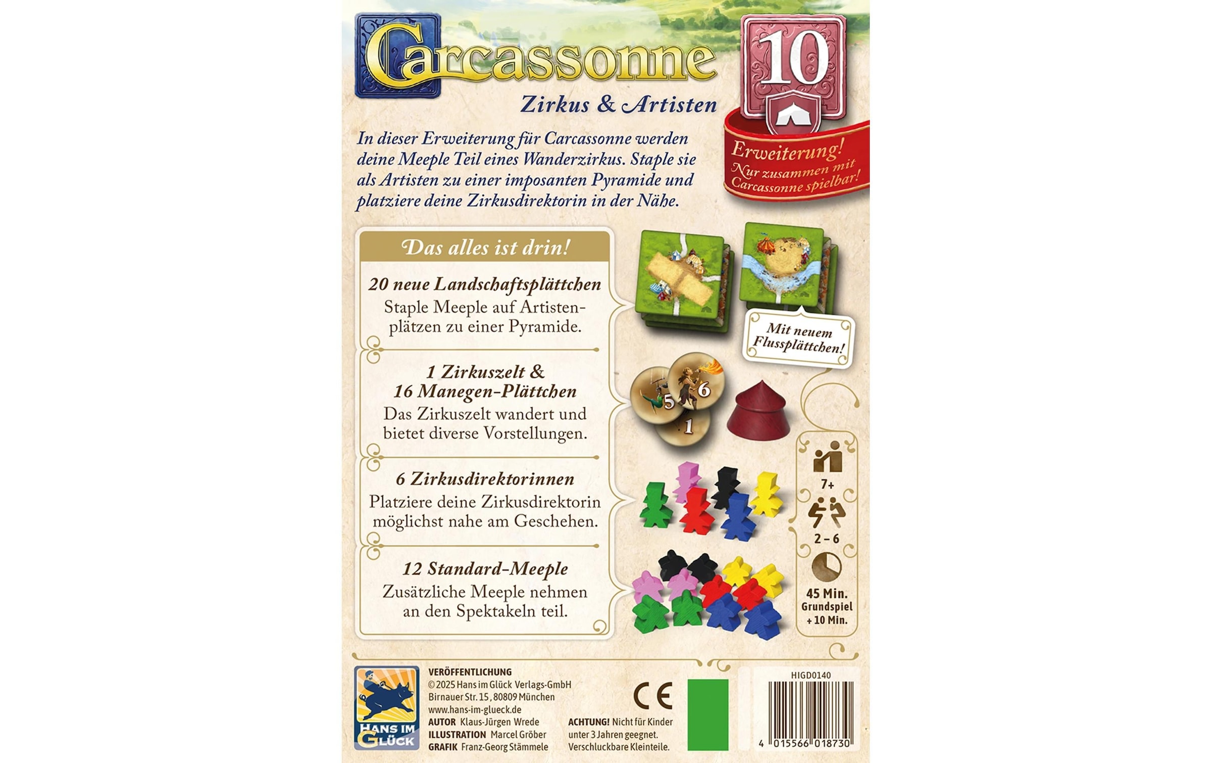 Hans im Glück Spiel »Carcassonne Zirkus und Artisten (d)«