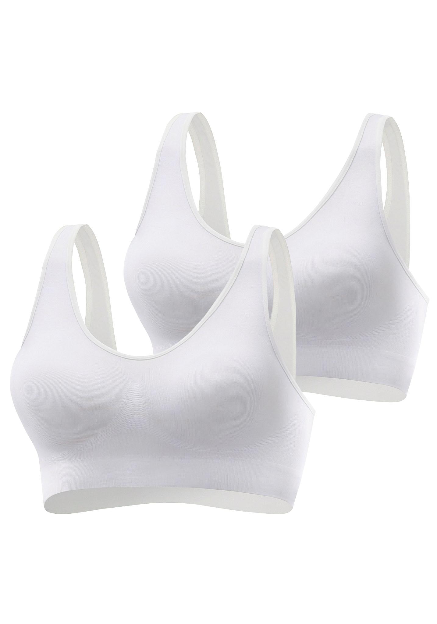 petite fleur Bralette-BH, (Packung, 2 Stück), SEAMLESS ohne Bügel aus weichem Microtouchmaterial